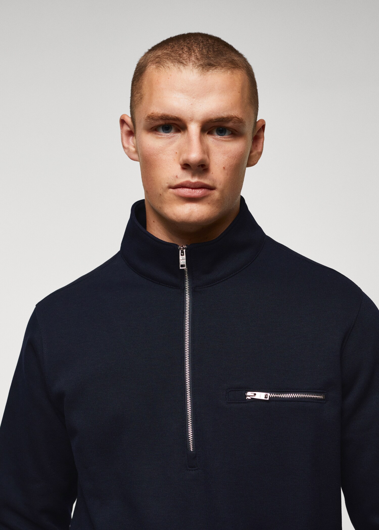 Sweat-shirt coton col zippé - Détail de l'article 1