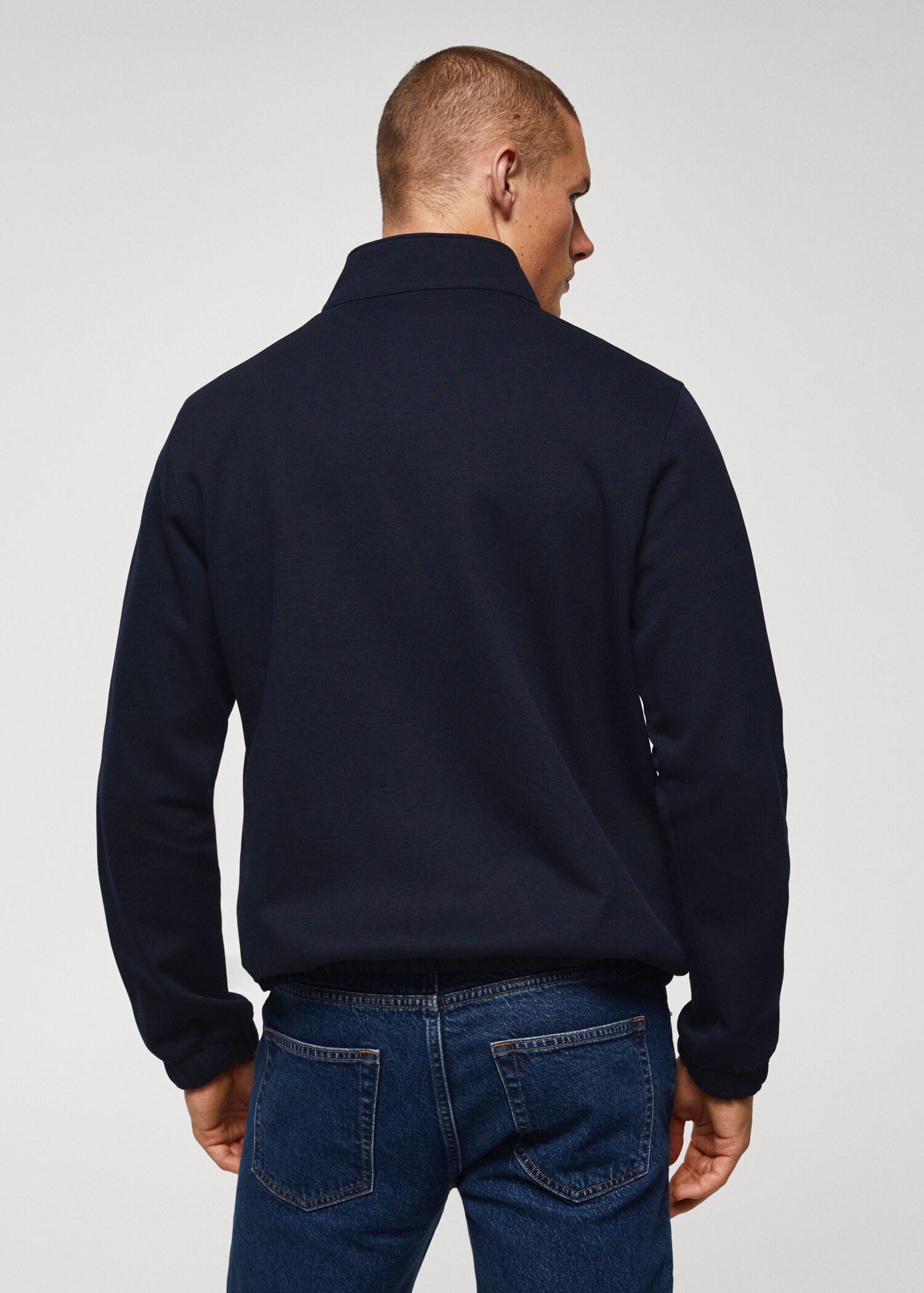 Sweat-shirt coton col zippé - Verso de l’article