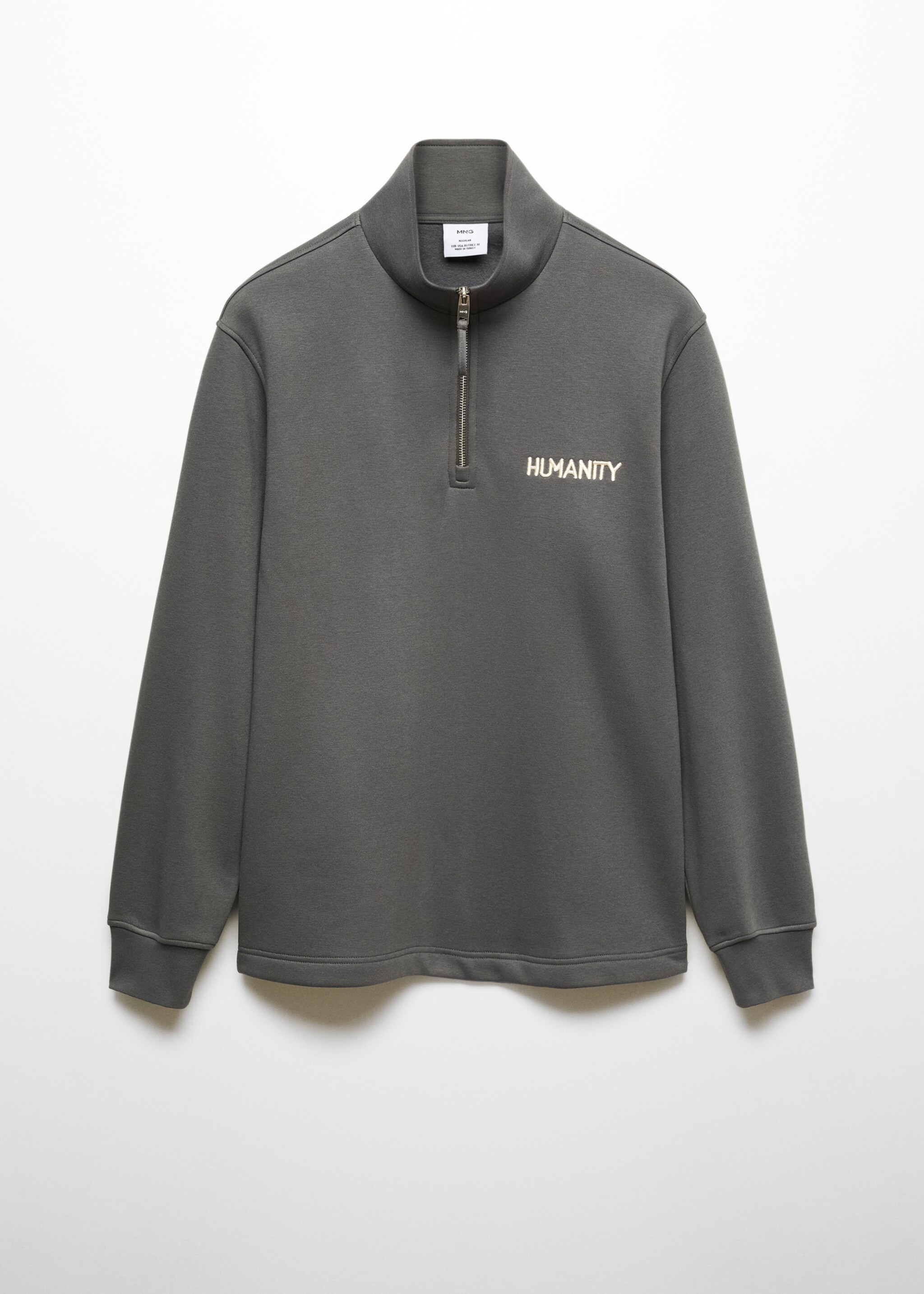 Zip embroidered sweatshirt - Article without model