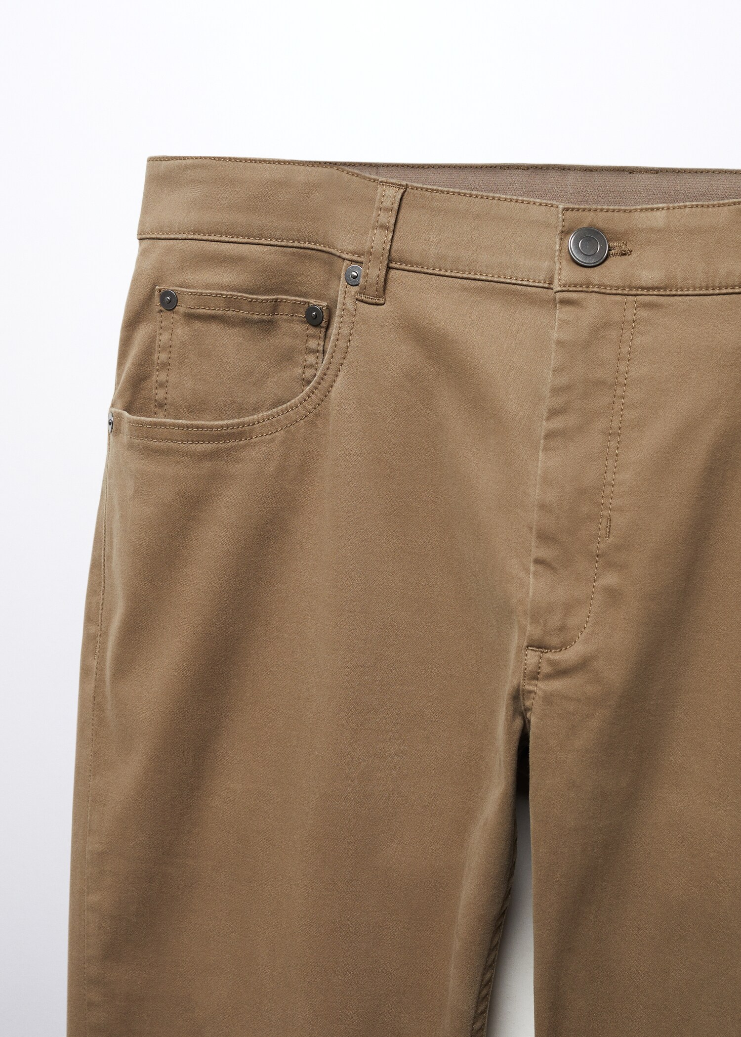 Slim-fit stretch cotton trousers - Details of the article 8