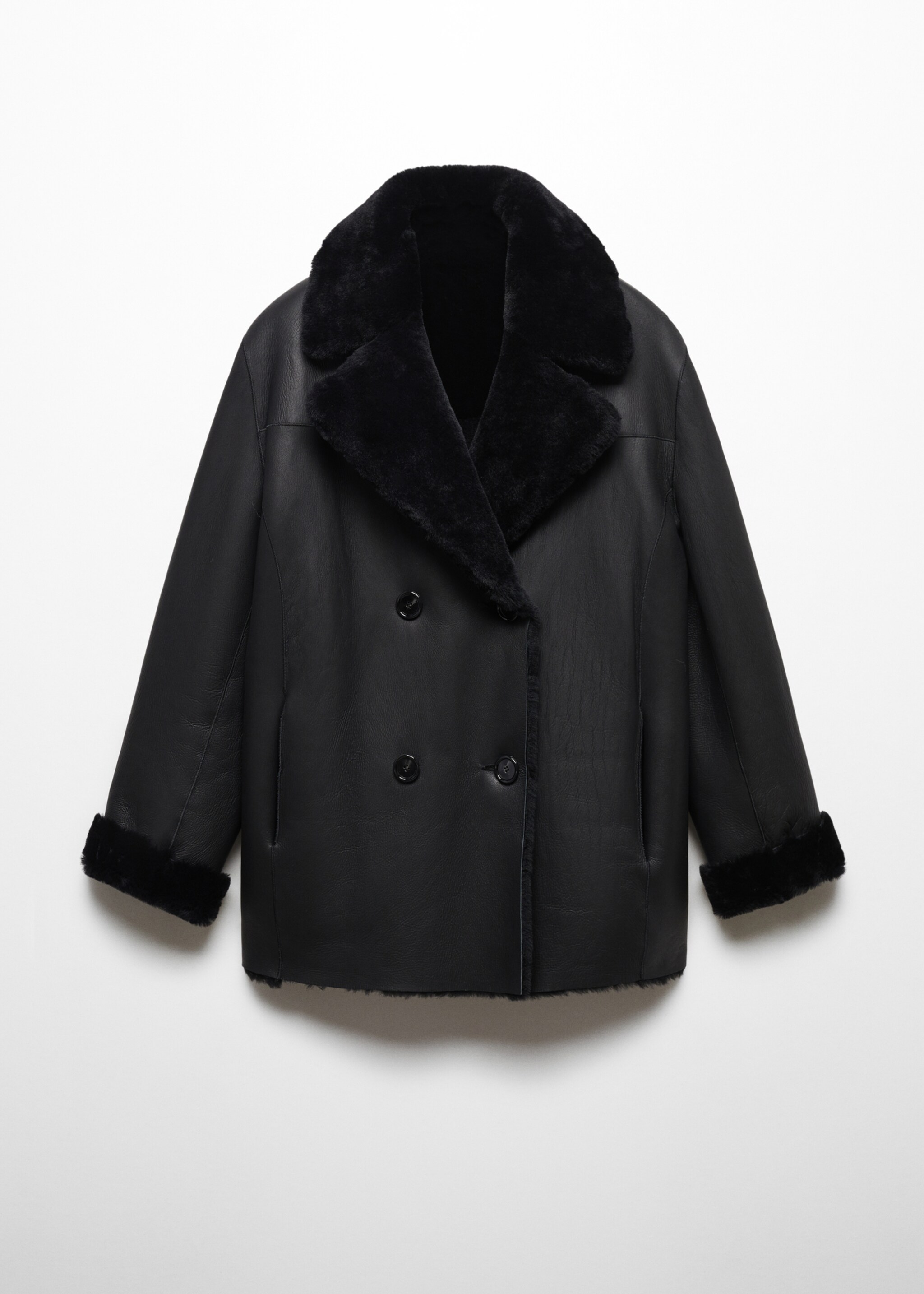 Shearling-lined leather jacket - Article without model