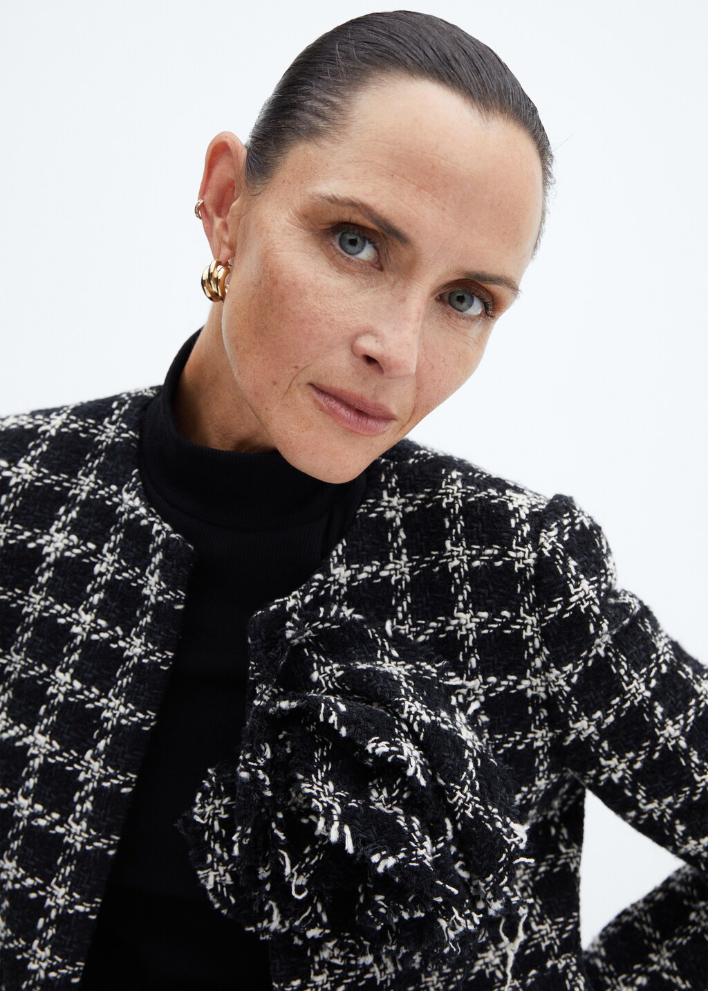 Maxi floral tweed jacket - Women | MANGO OUTLET USA