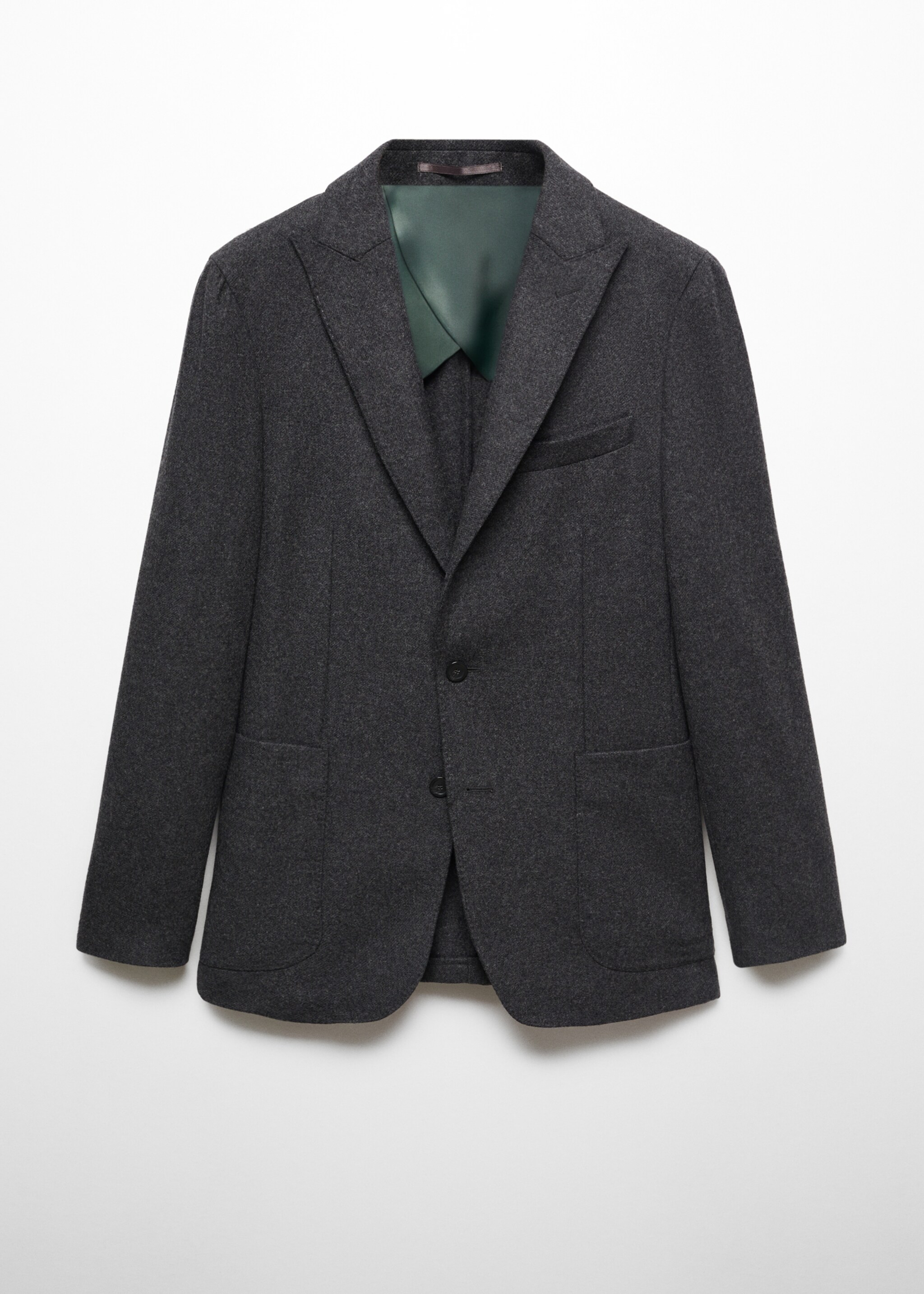 Virgin wool combined blazer - Article without model, Grey. Ref: 57018635-00.