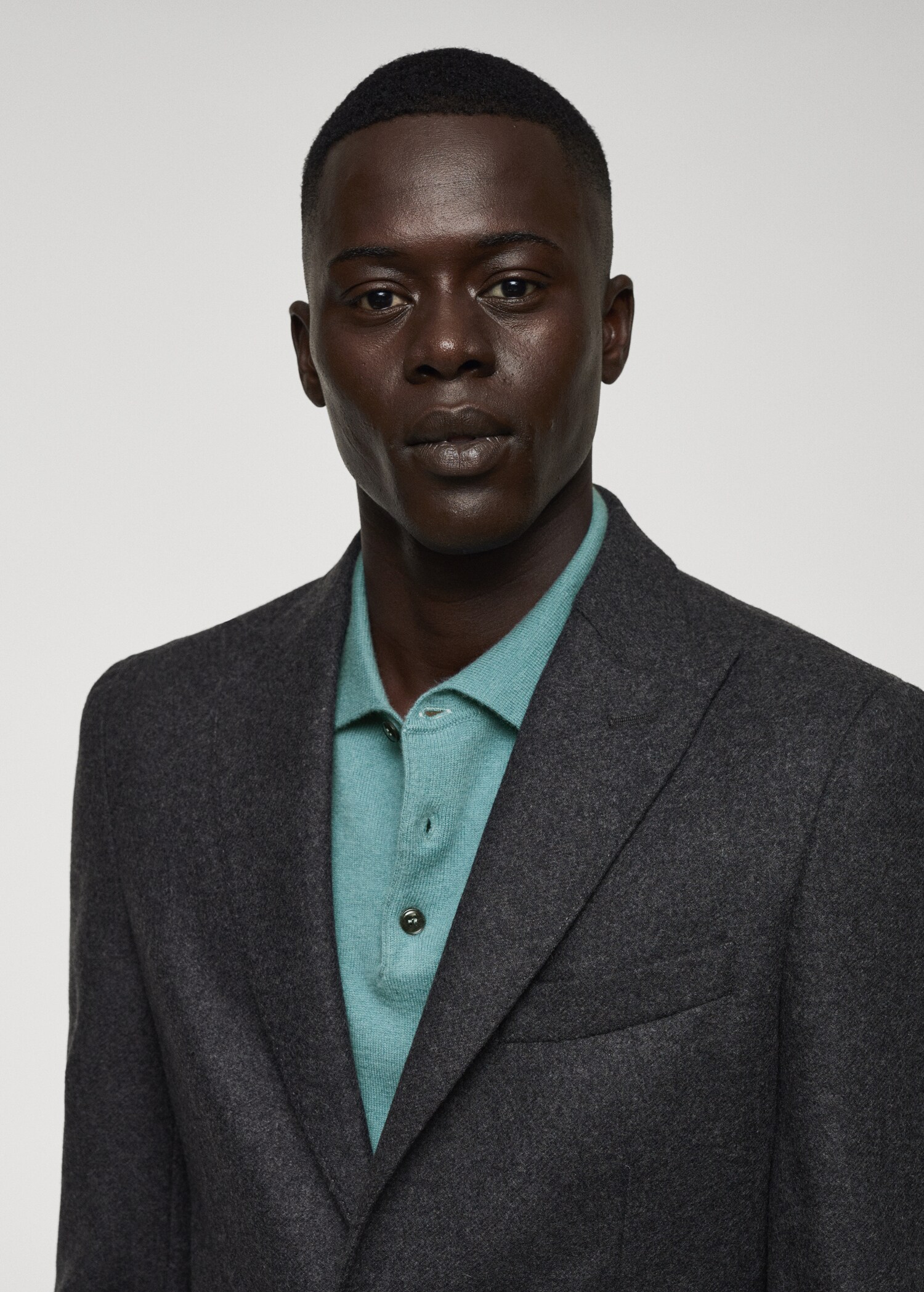 Virgin wool combined blazer - Details of the article 1