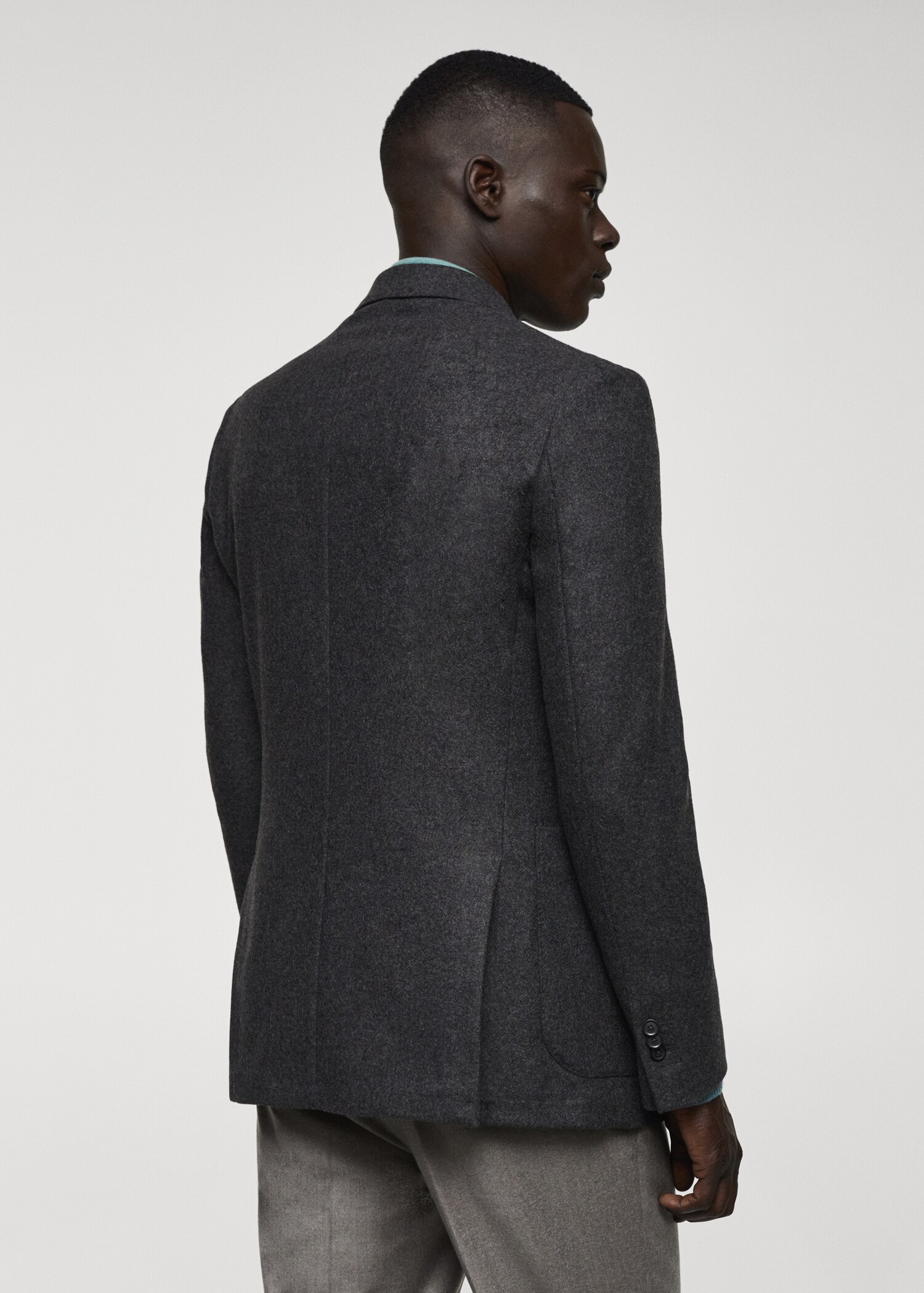 Virgin wool combined blazer - Reverse of the article