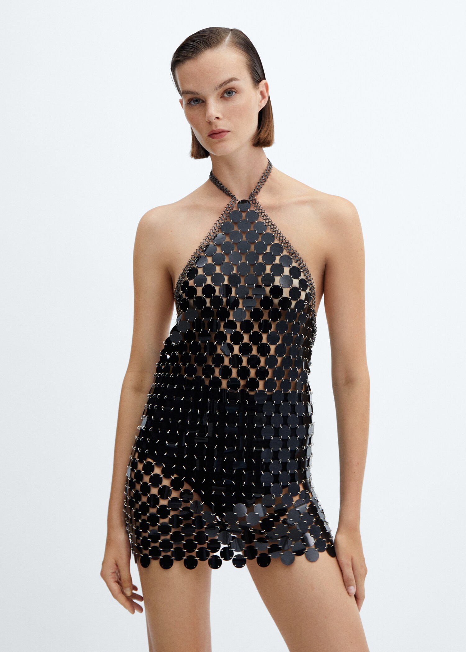 Vestido discos metalizados - Plano medio