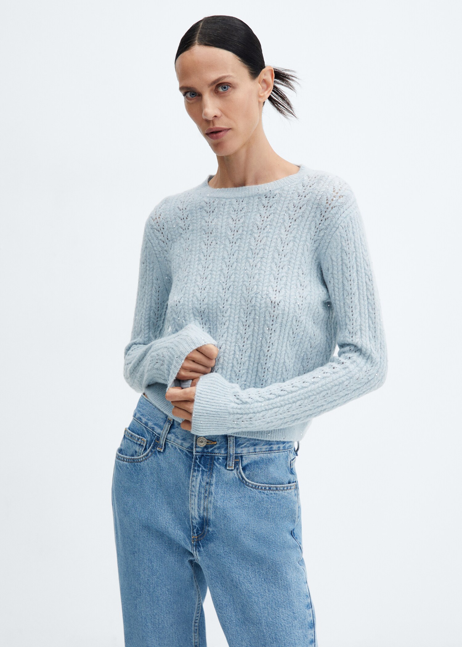 Knit paillette sweater - Medium plane
