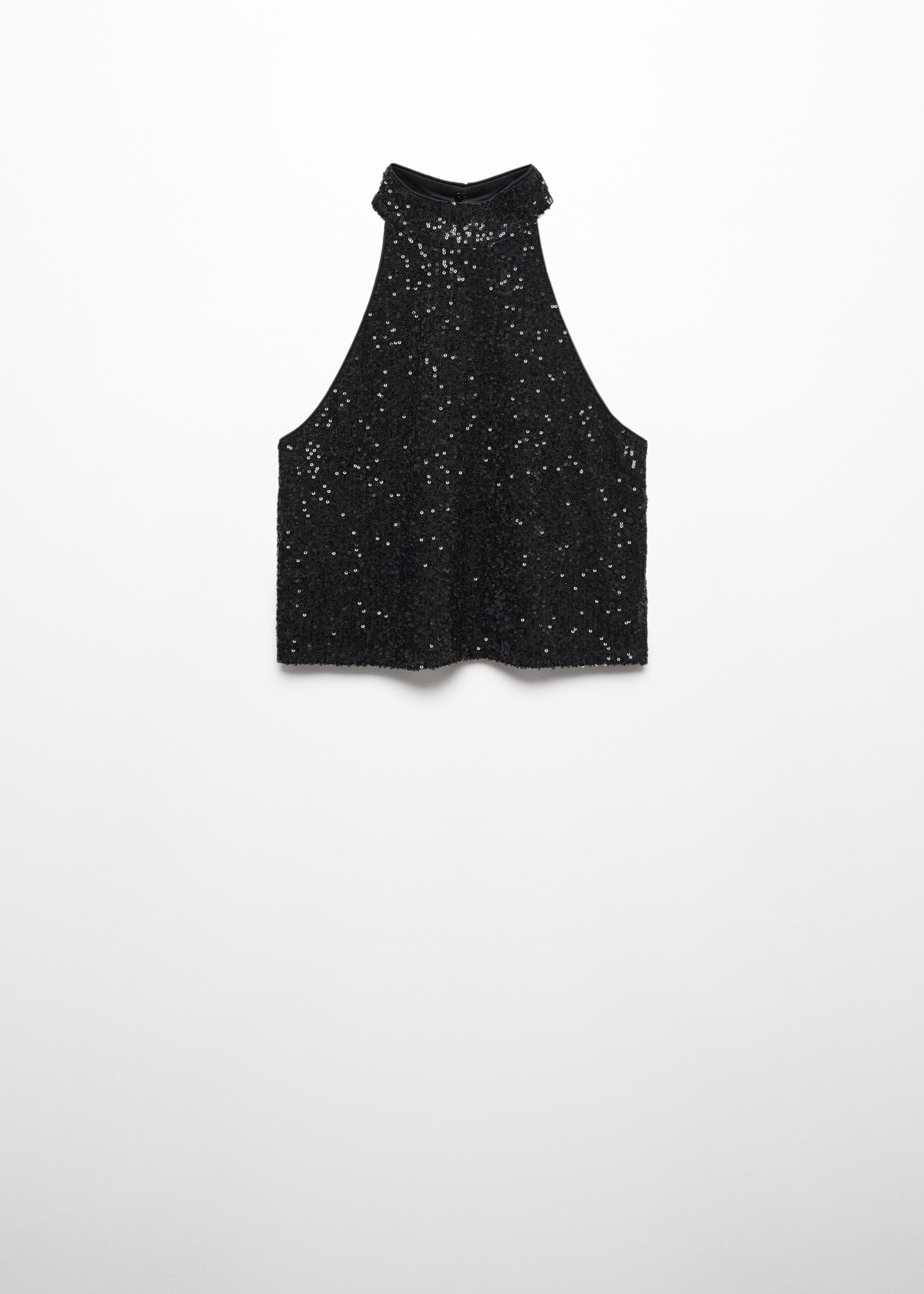 Sequined halter top - Article without model, Black. Ref: 57019102-00.