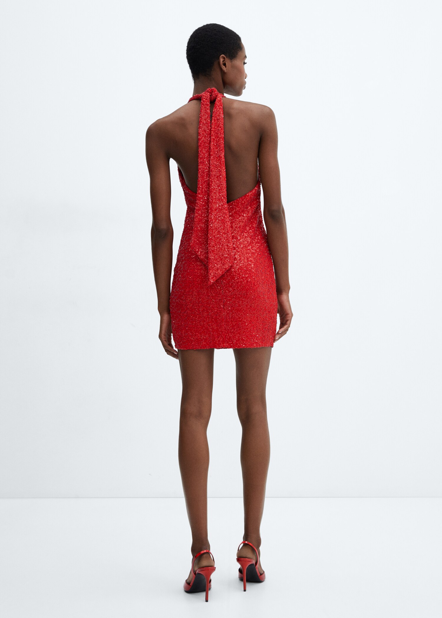 Sequined halter neck dress - Reverse of the article