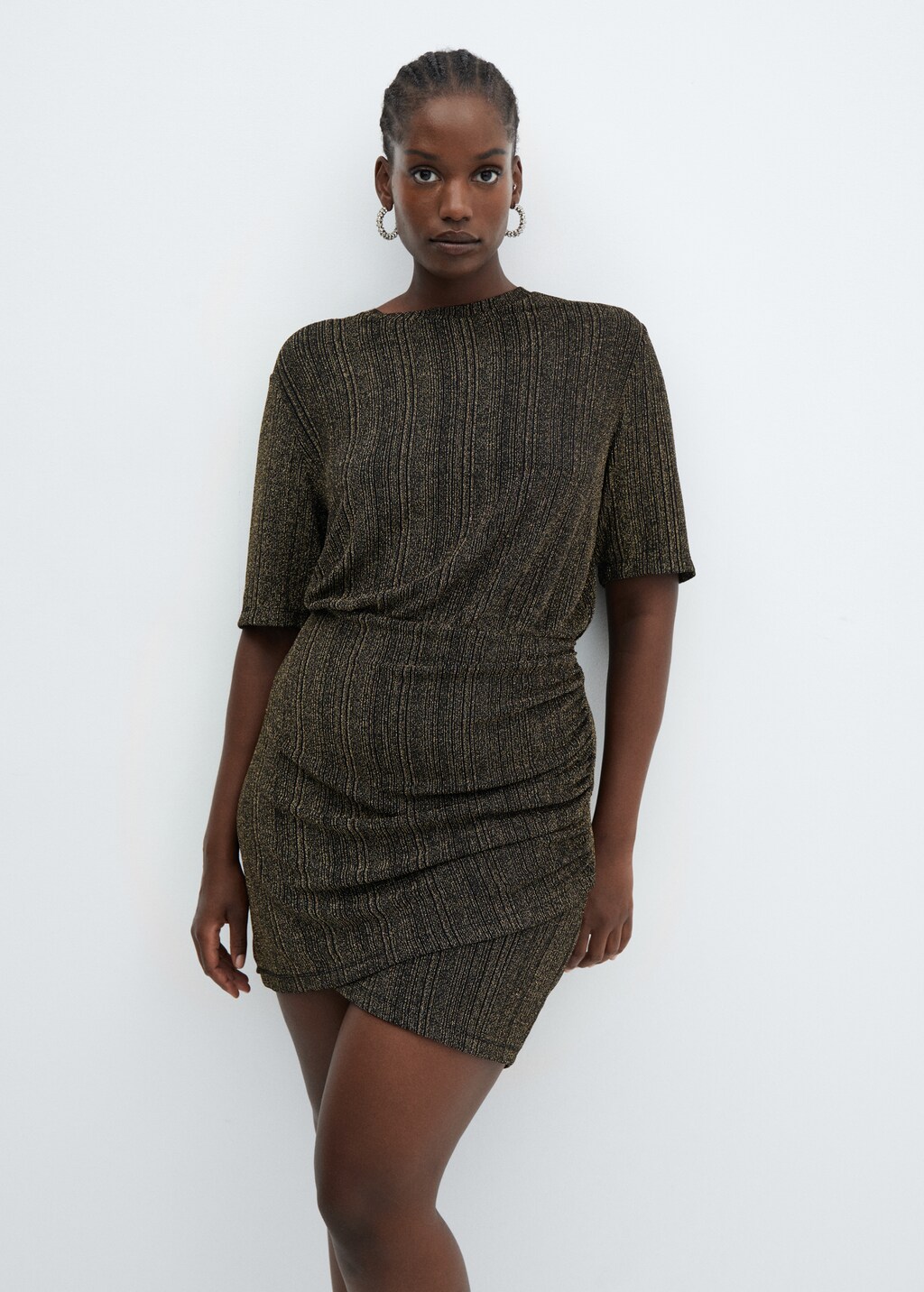 Vestido punto lurex Mujer MANGO OUTLET Espana Peninsula y Baleares
