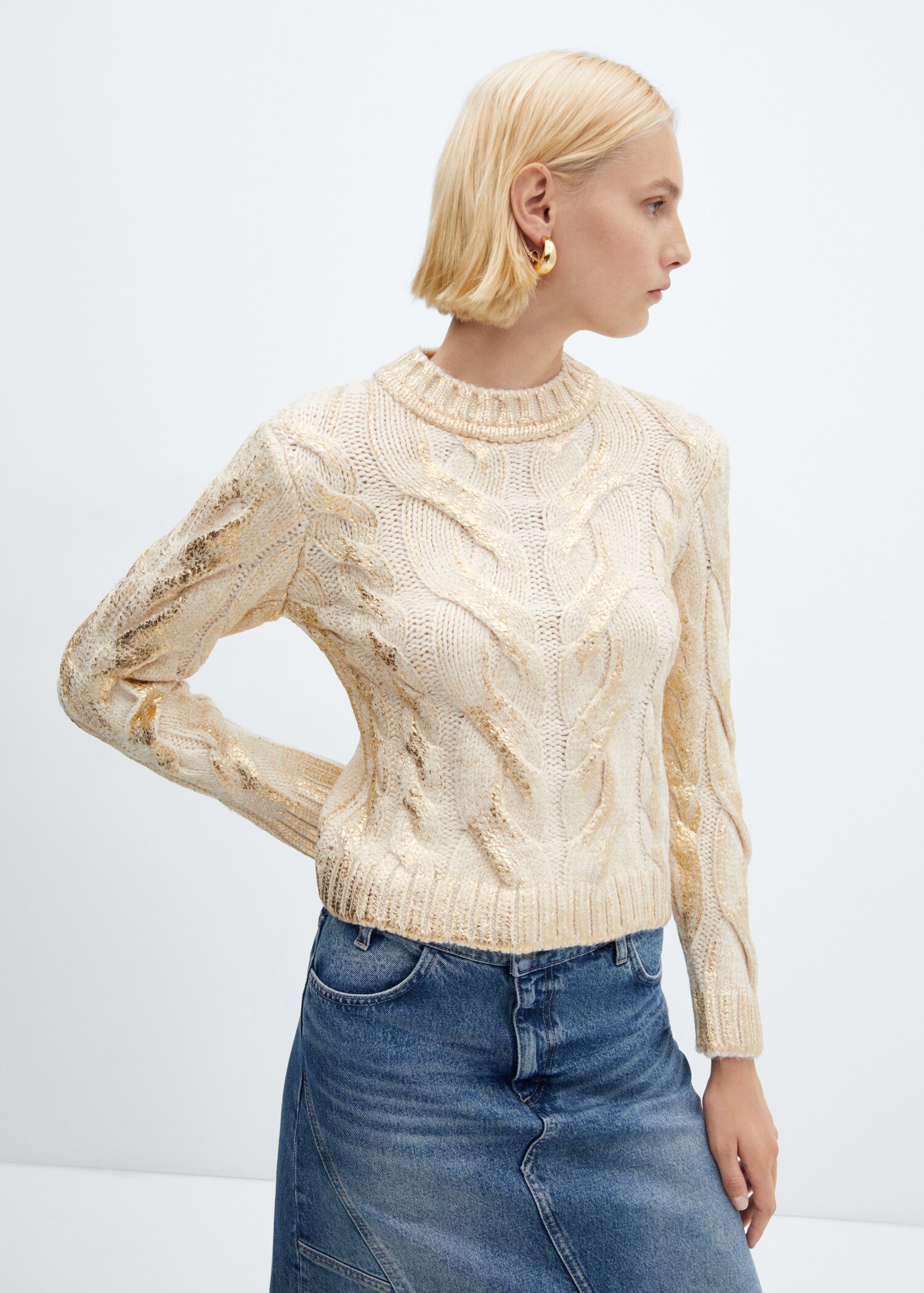 Pullover intrecciato foil - Piano medio