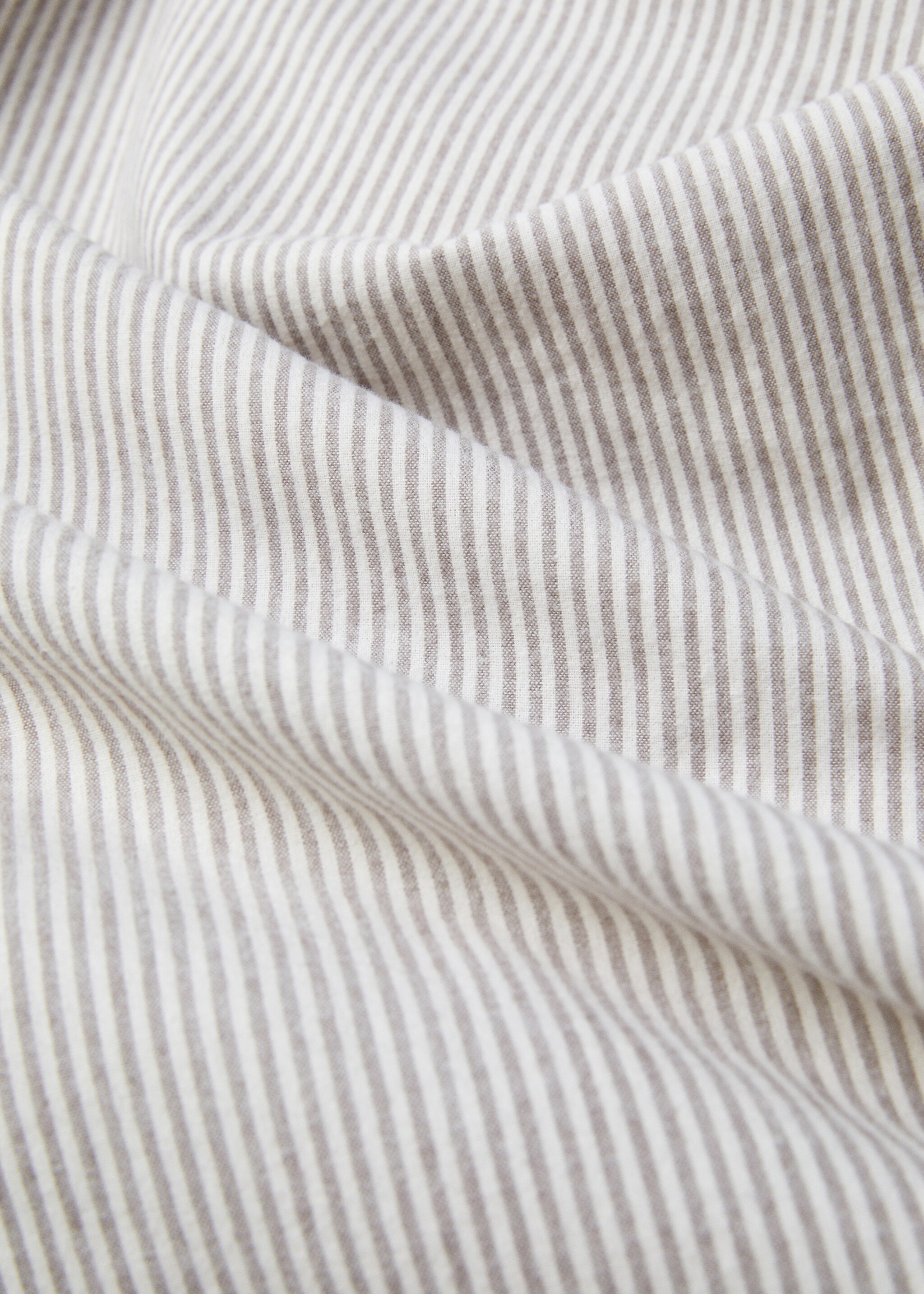 Striped flannel duvet cover Single bed - Details of the article 2, Beige. Ref: 57019225-00.