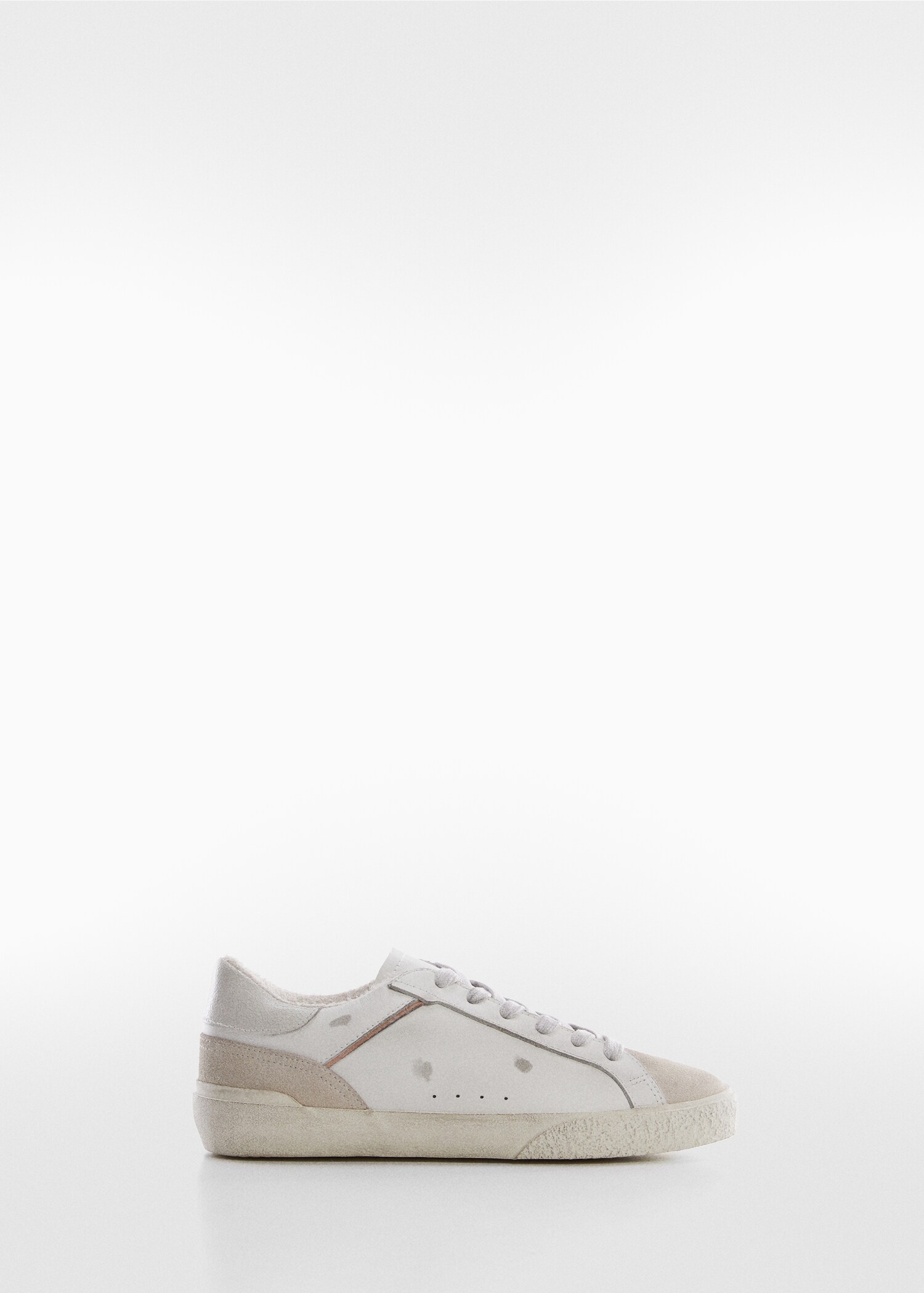 Worn-effect leather trainers - Article without model