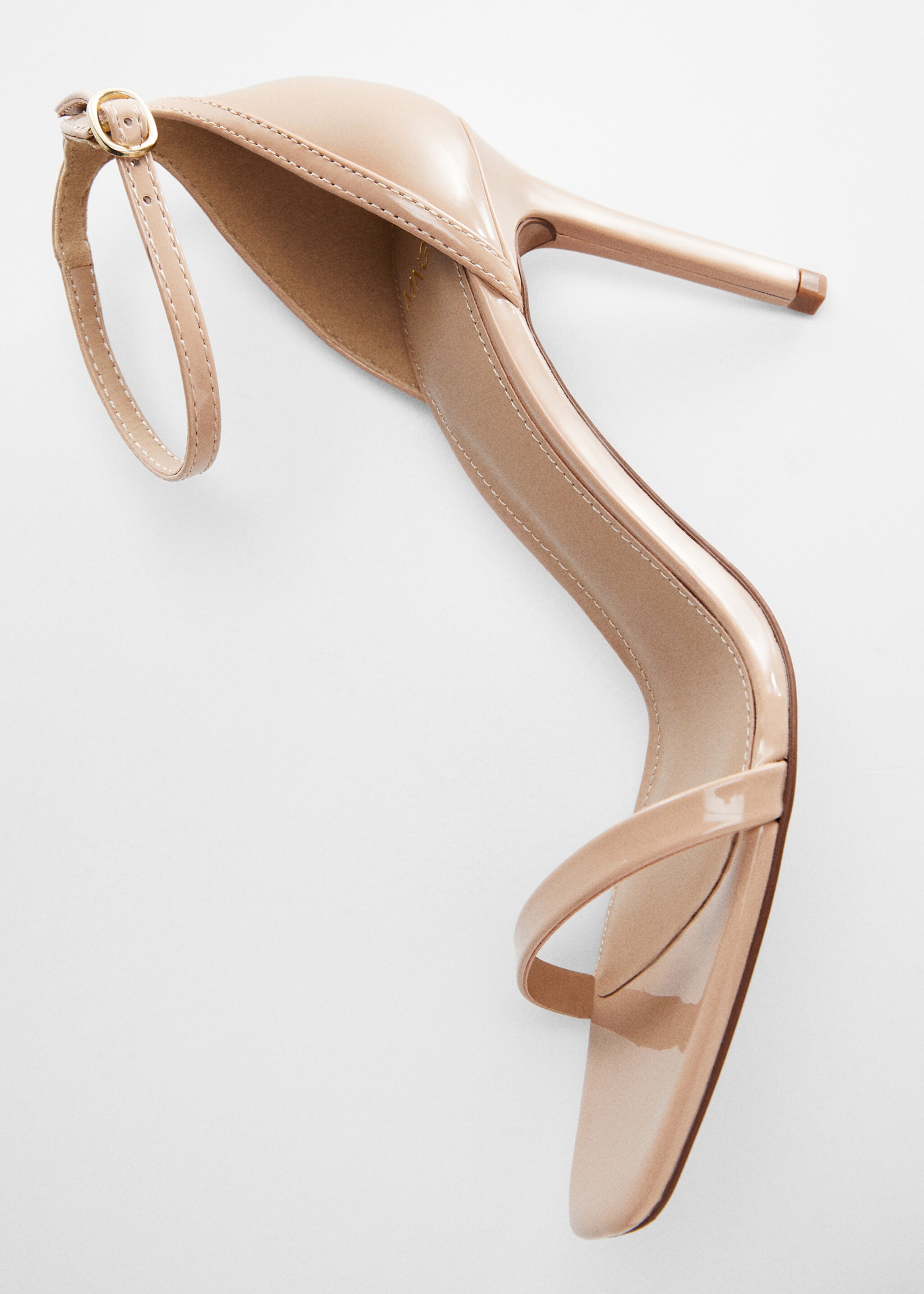 Strapped patent finish sandals - Details of the article 5, Nude. Ref: 57020032-00.