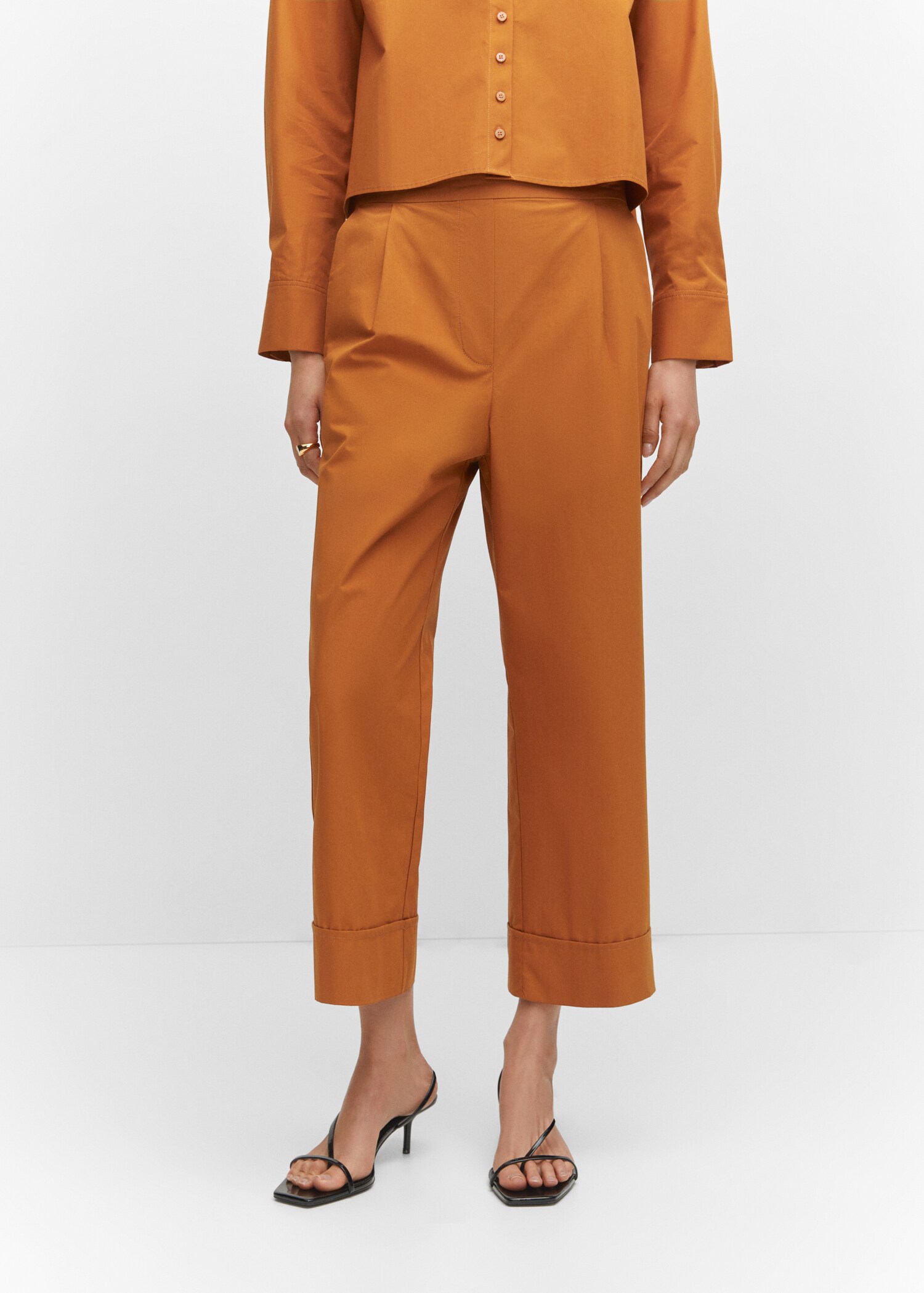 Pleated culottes trousers - Medium plane