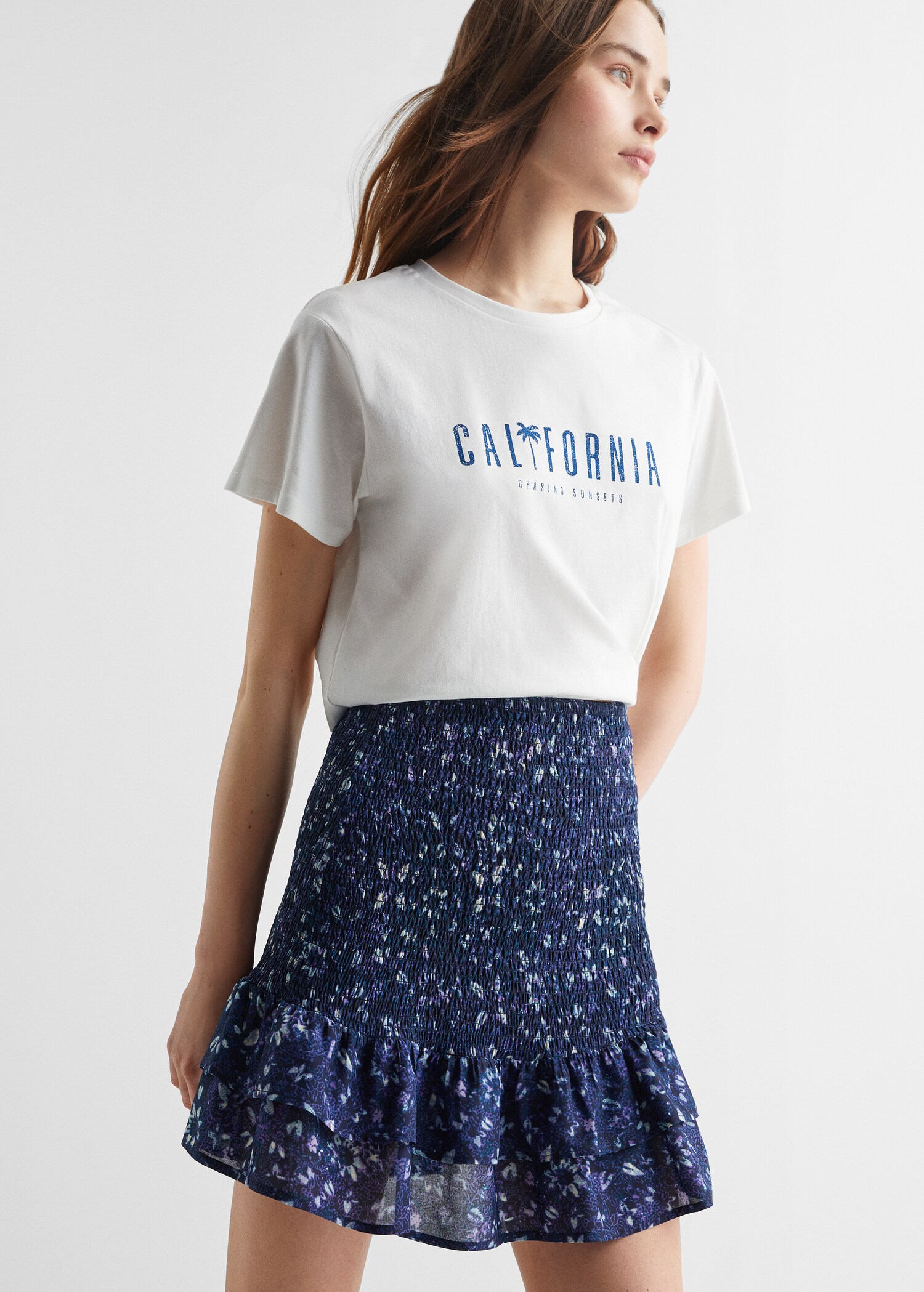 Gathered skirt with ruffles - Medium plane