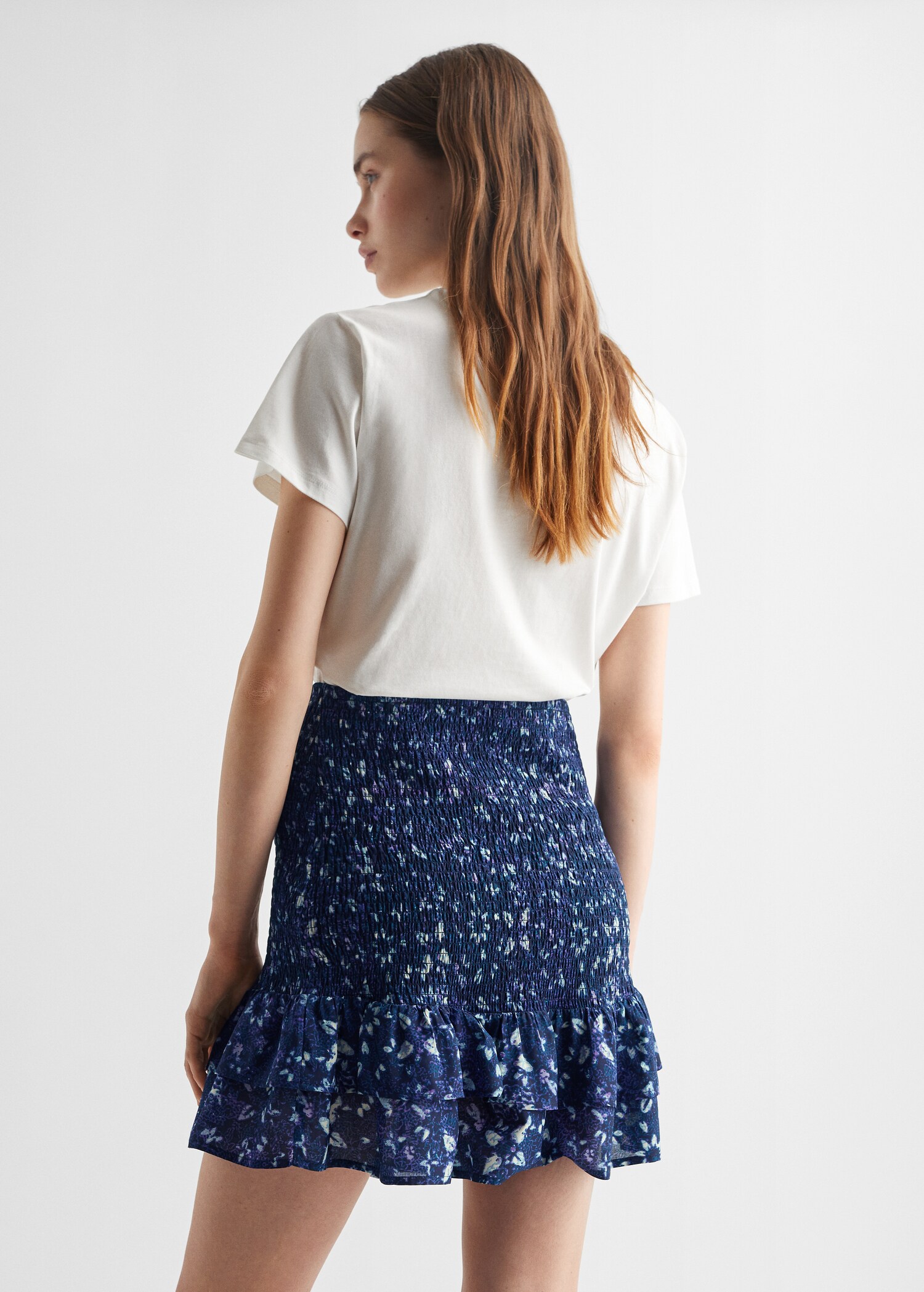 Gathered skirt with ruffles - Reverse of the article