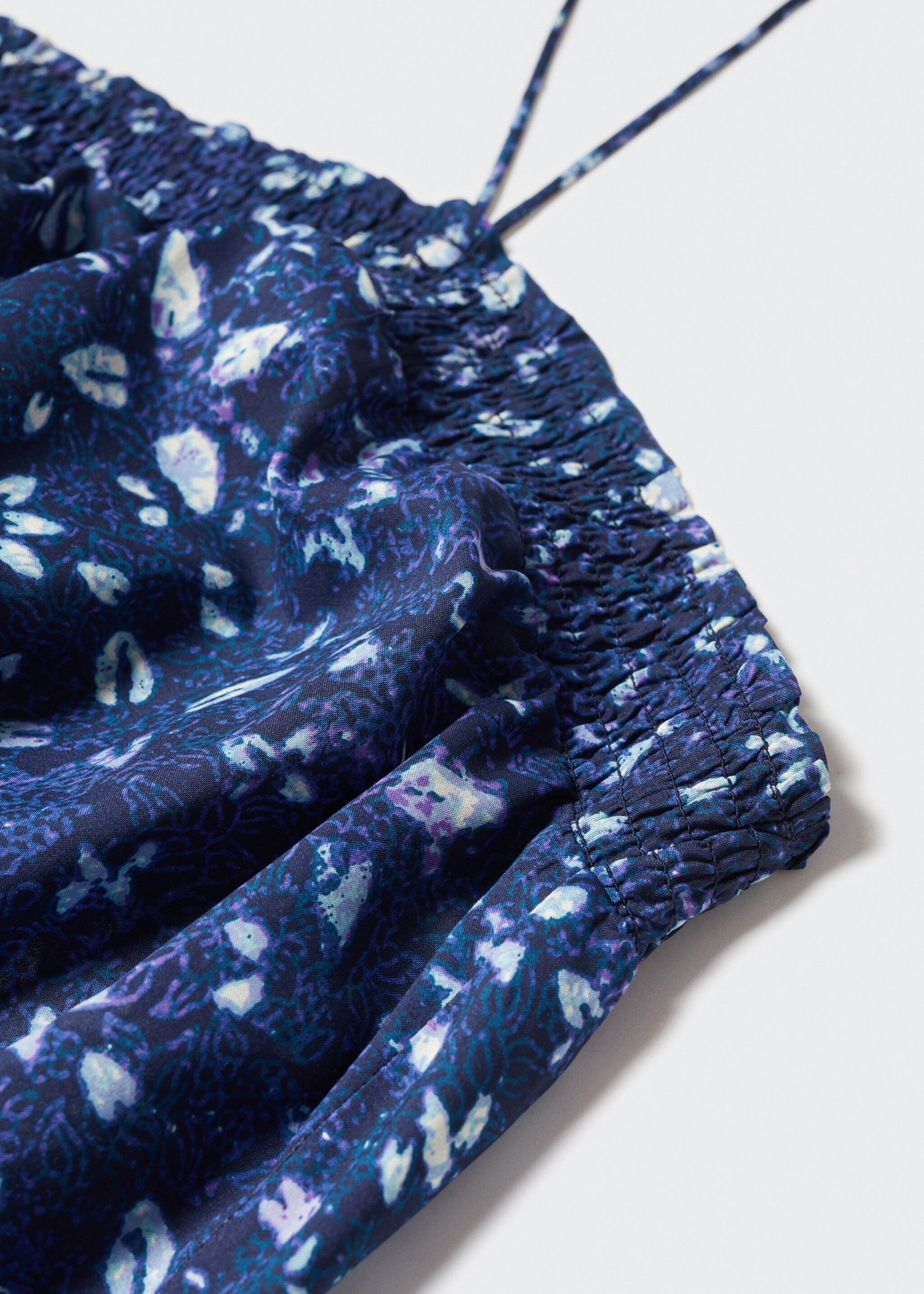 Print ruched top - Details of the article 8, Blue. Ref: 57020129-00.