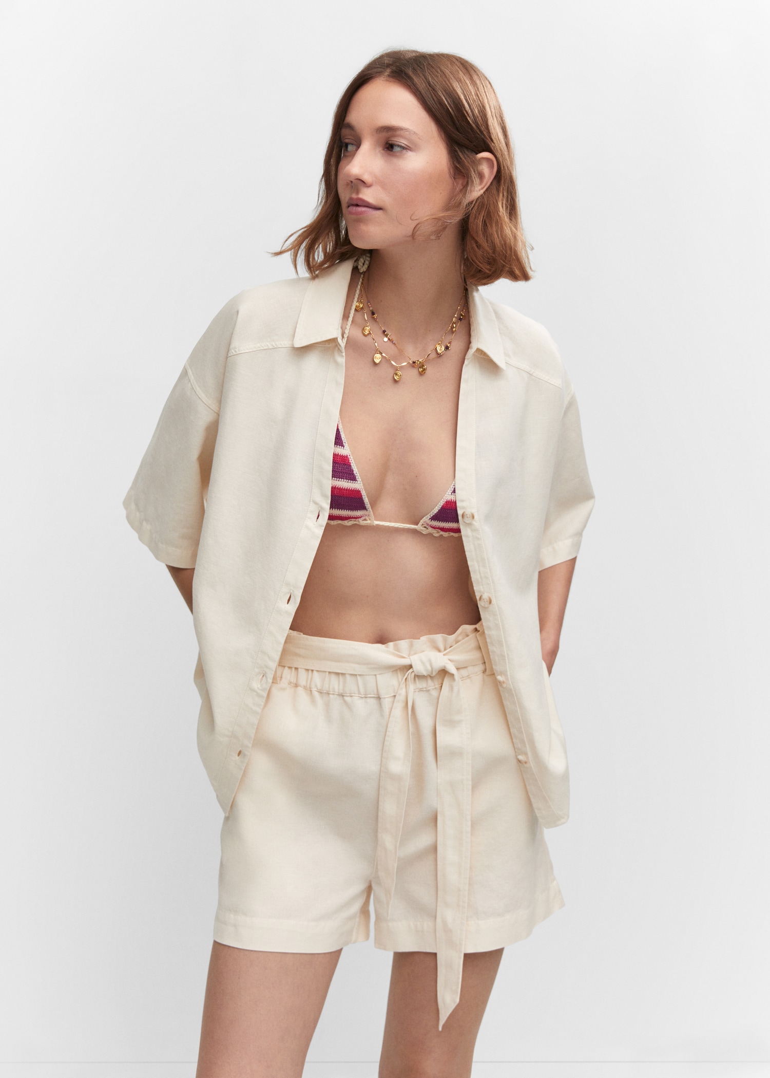 Shorts algodón lino