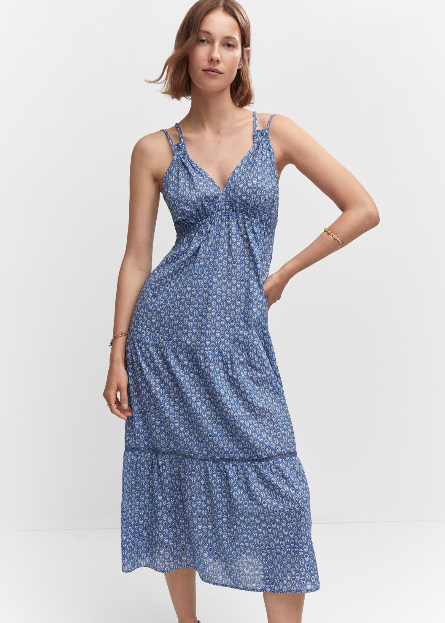 Printed flared dress - Medium plane