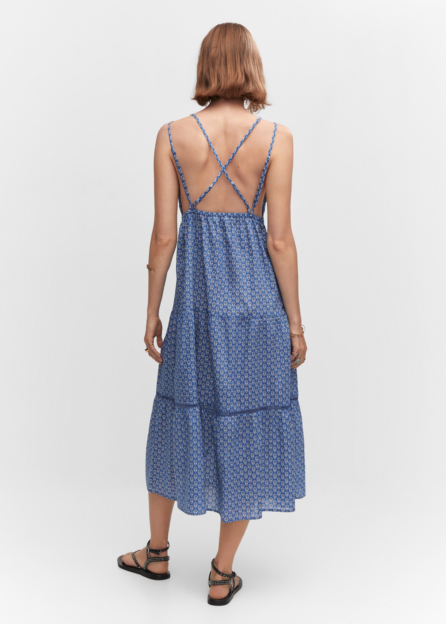 Printed flared dress - Reverse of the article
