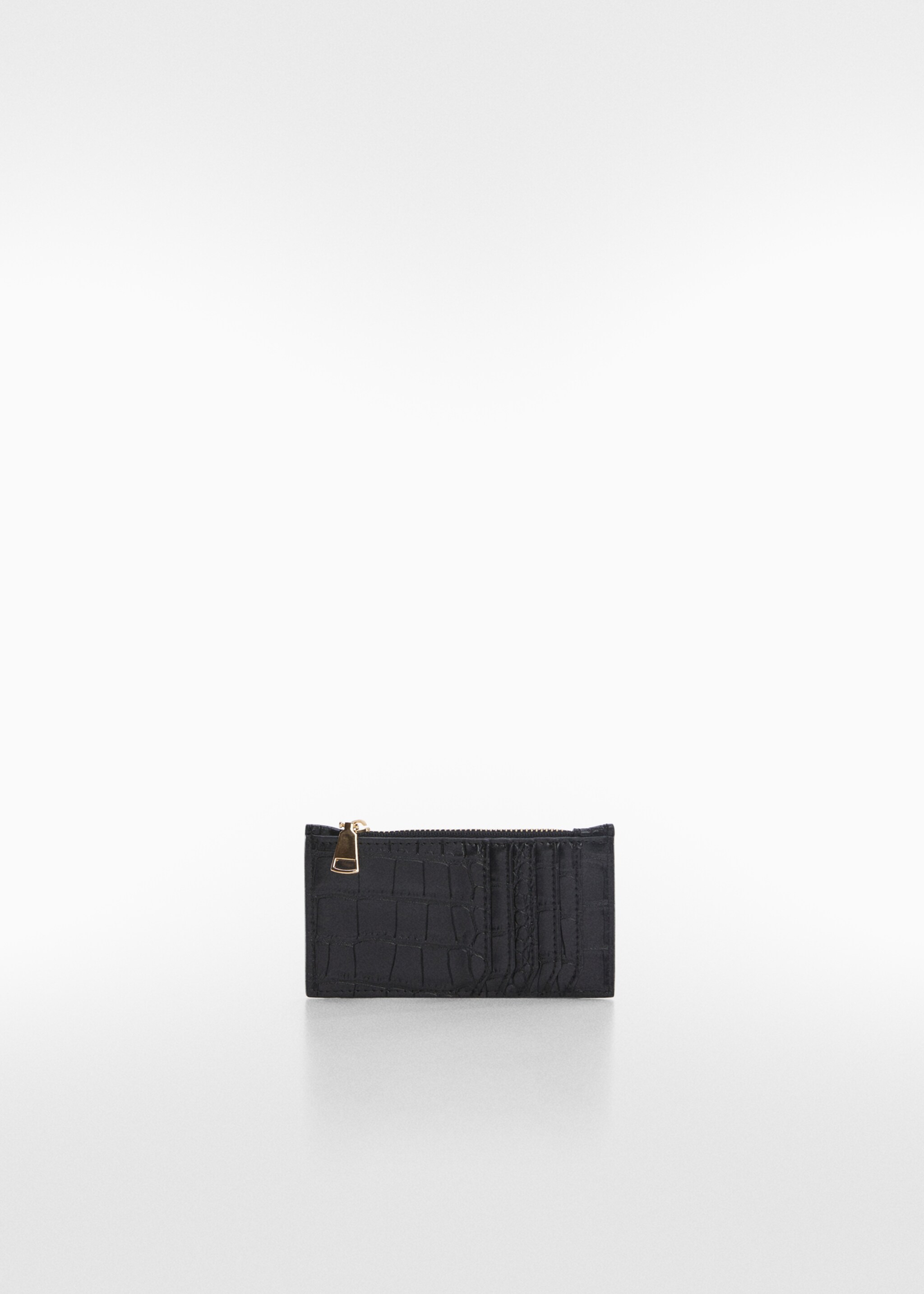 Animal print effect purse - Details of the article 1, Black. Ref: 57020253-00.