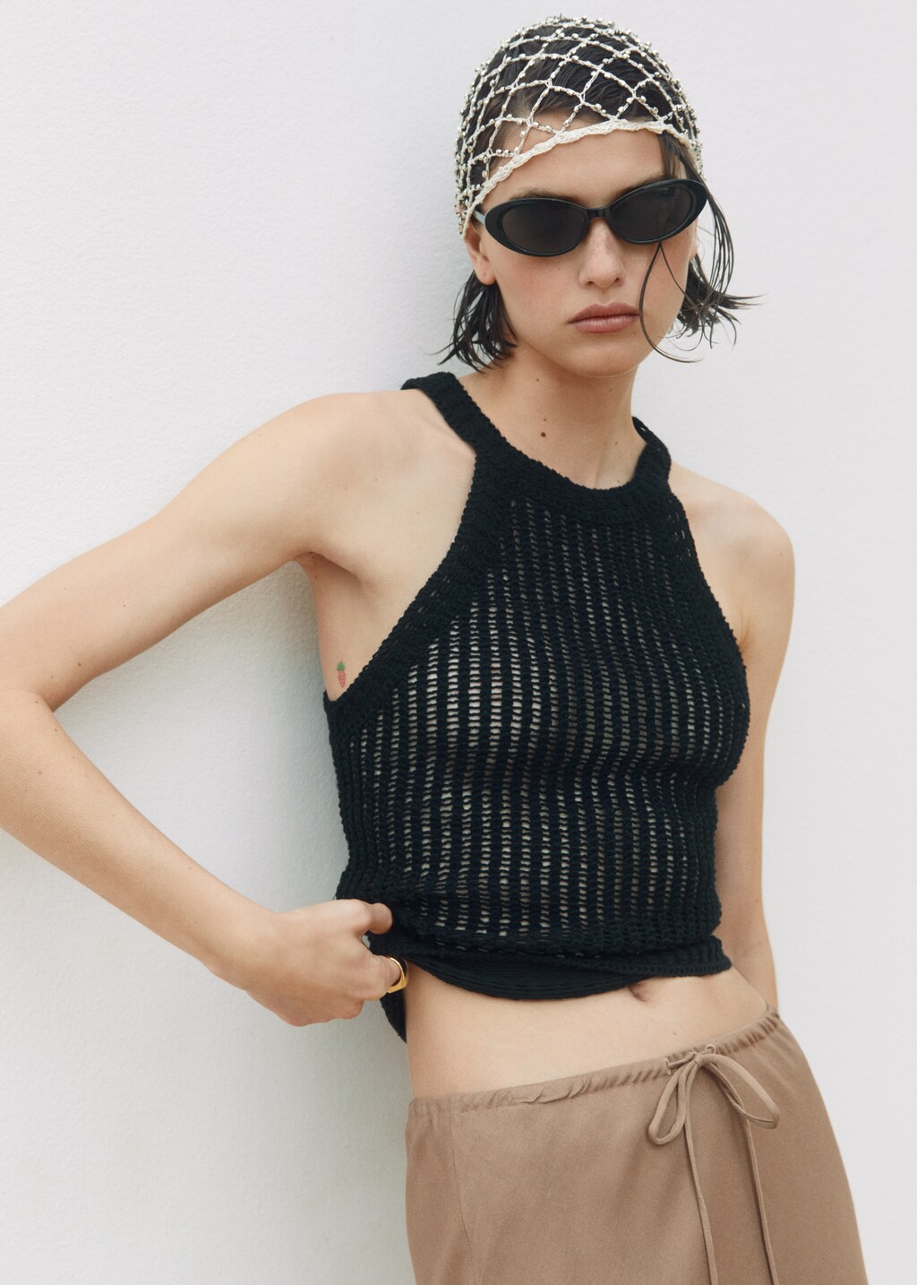 トップス HONEY MI HONEY/slub knit halter neck HONEY MI HONEY/slub knit halter neck