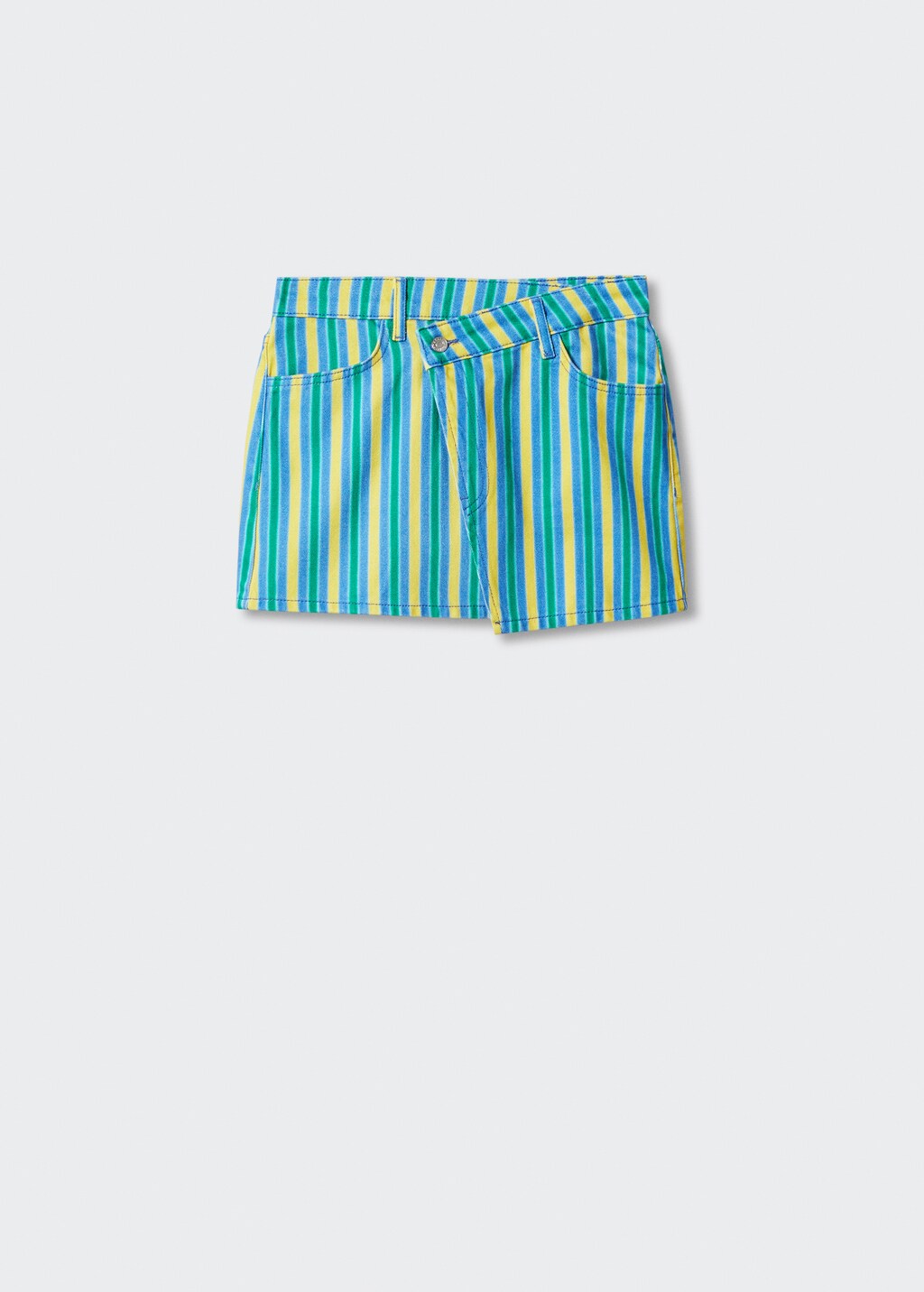 Yellow striped denim skirt hotsell