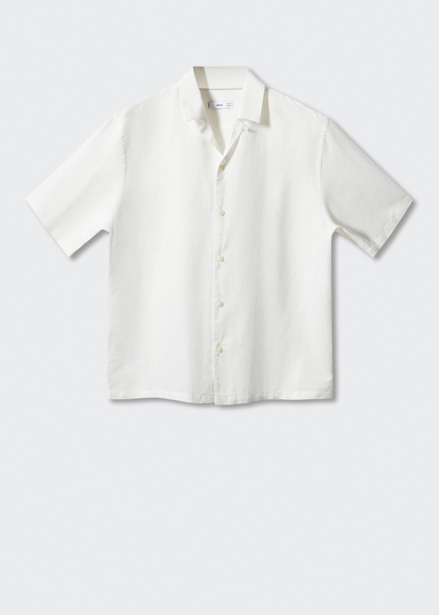 Camicia cotone-lino collo bowling - Articolo senza modello