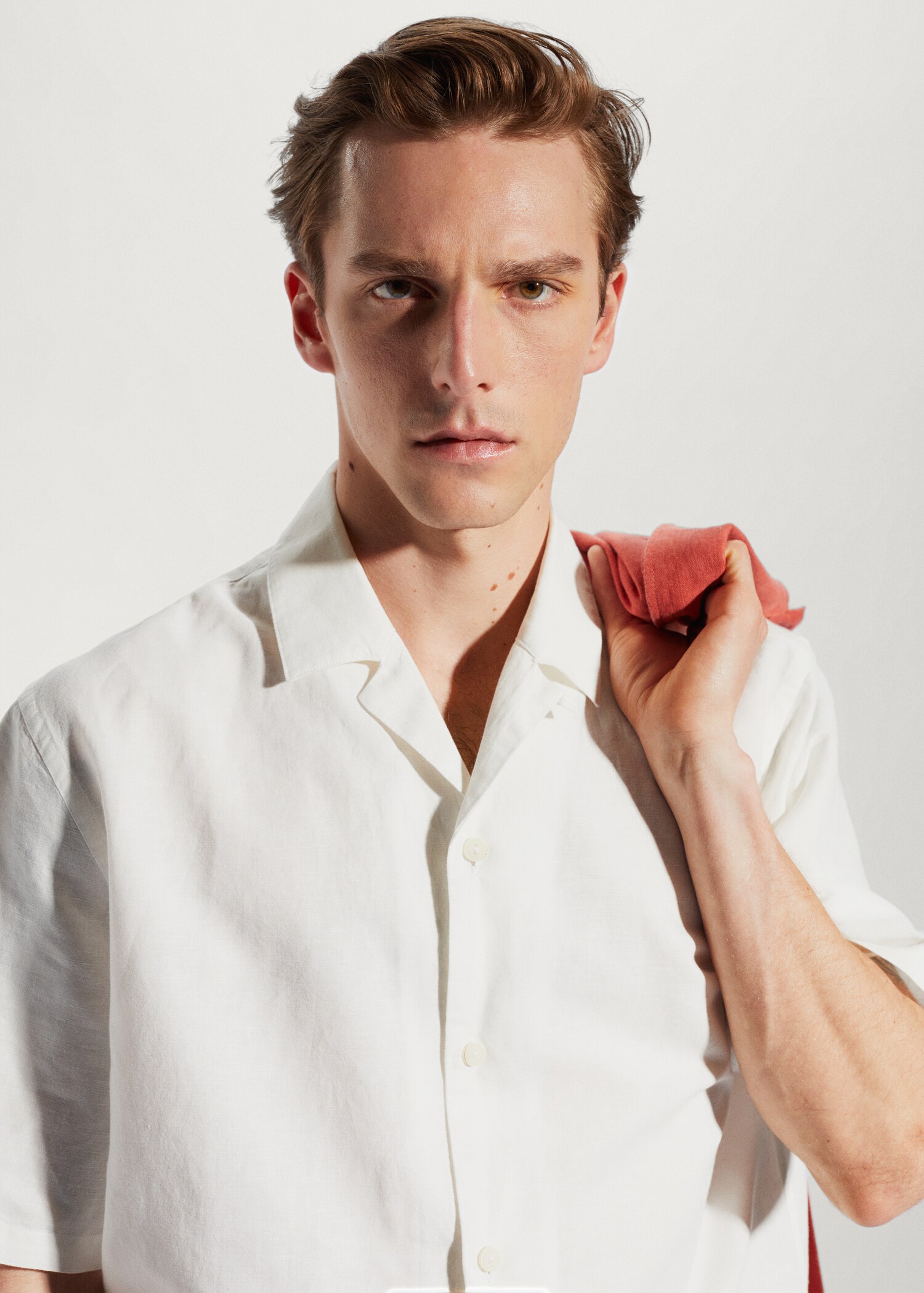Camicia cotone-lino collo bowling - Dettaglio dell'articolo 1