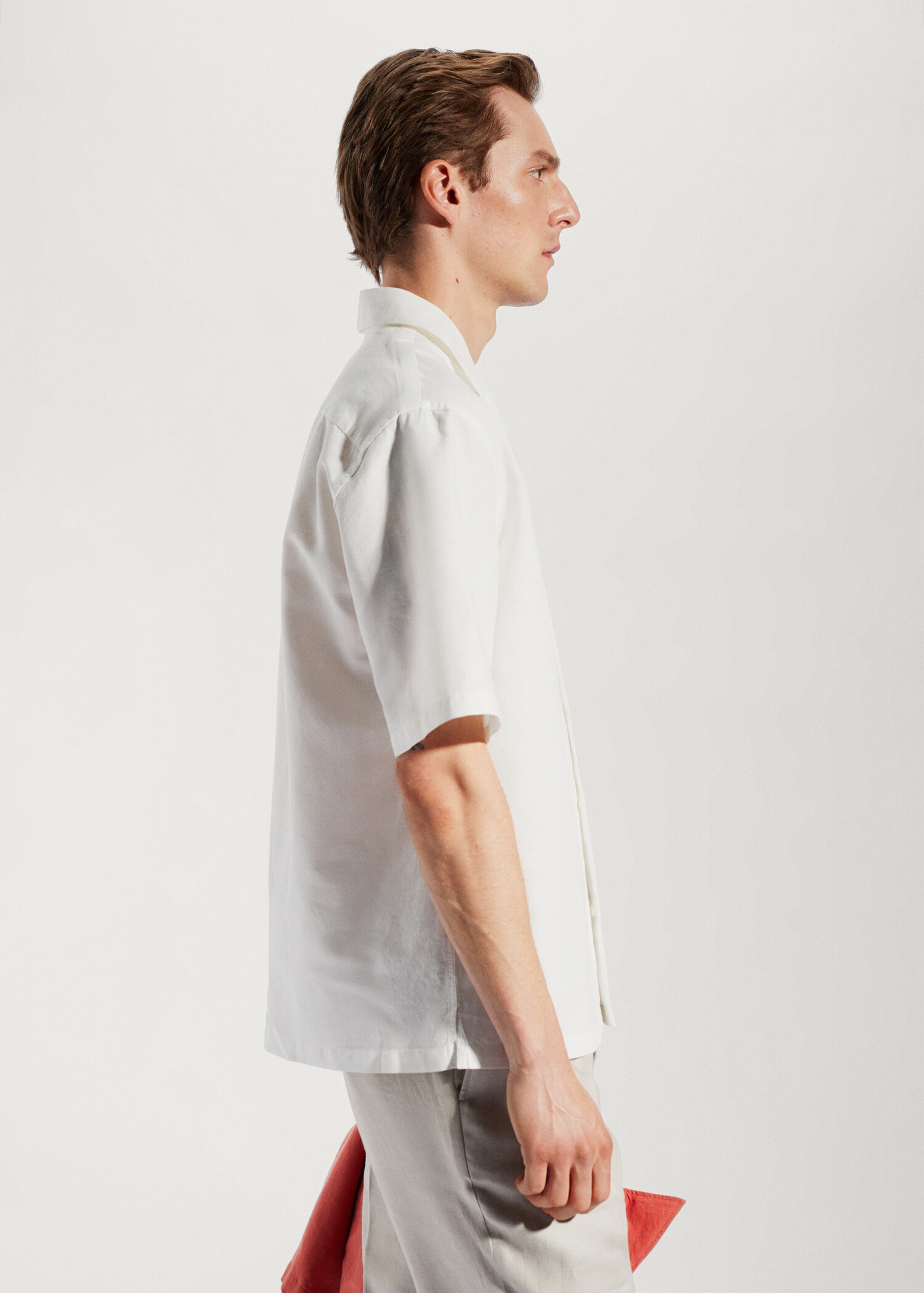 Camicia cotone-lino collo bowling - Dettaglio dell'articolo 2