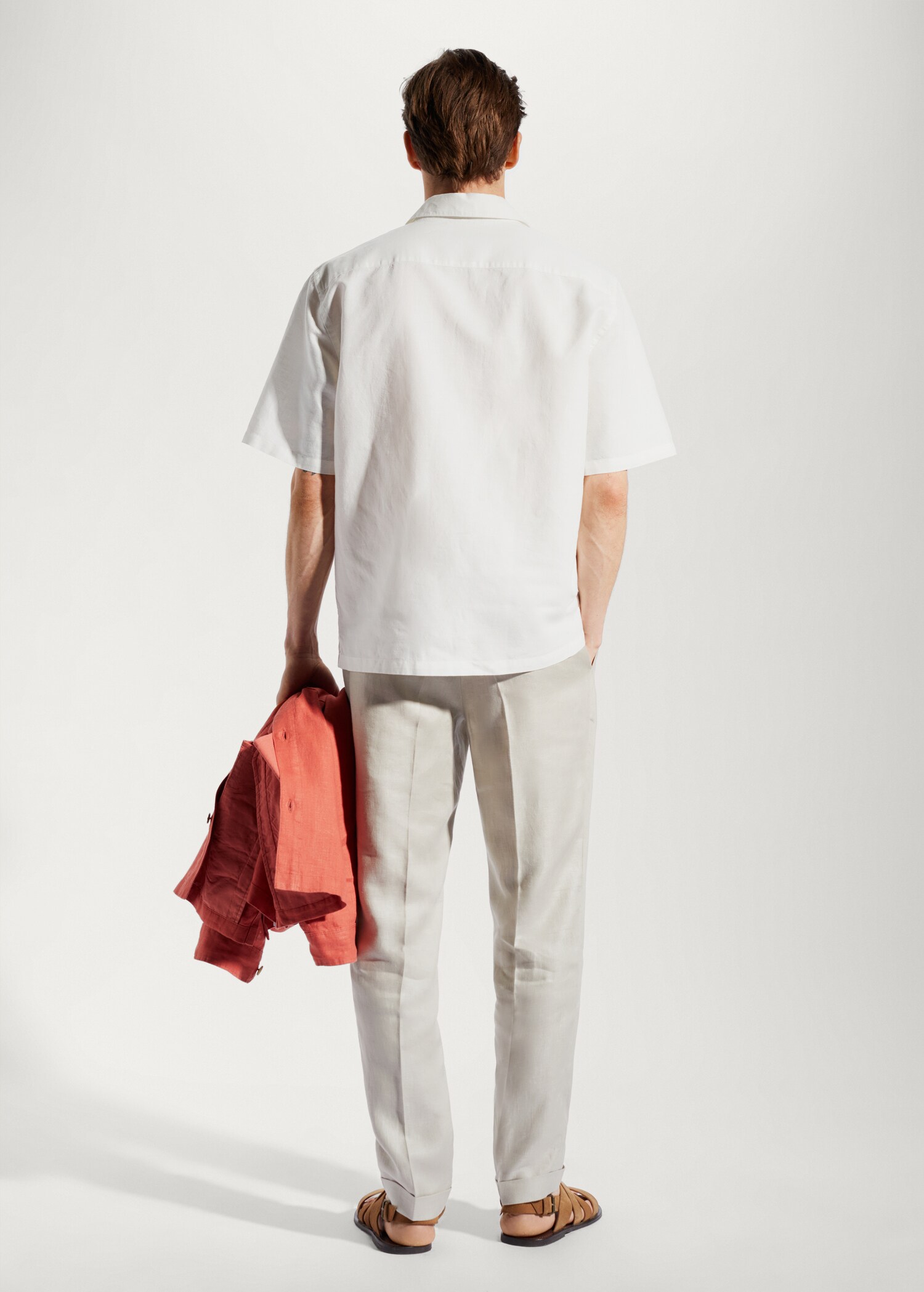 Camicia cotone-lino collo bowling - Retro dell'articolo
