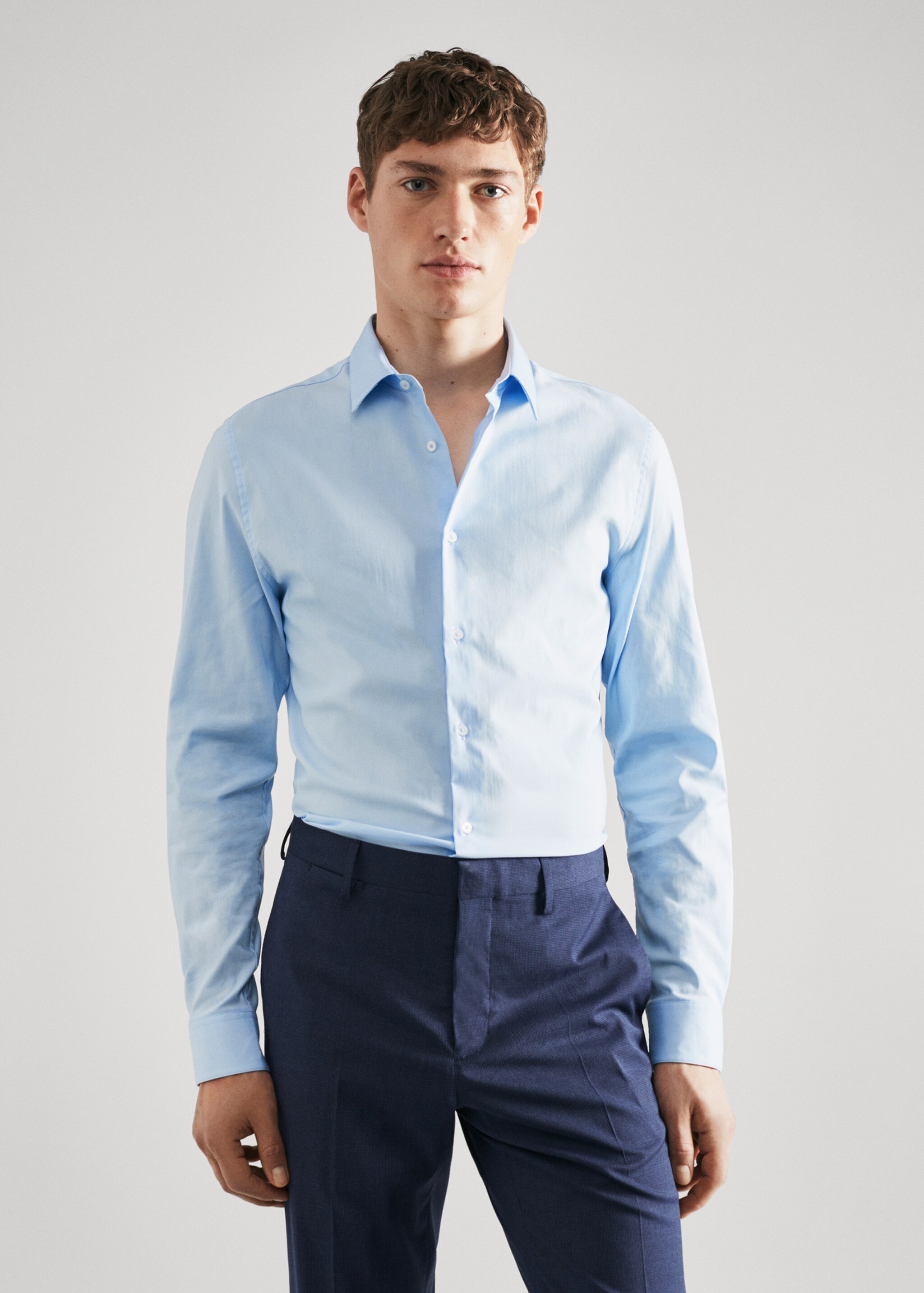 Πουκάμισο κοστουμιού super slim fit ποπλίνα - Μεσαίο πλάνο