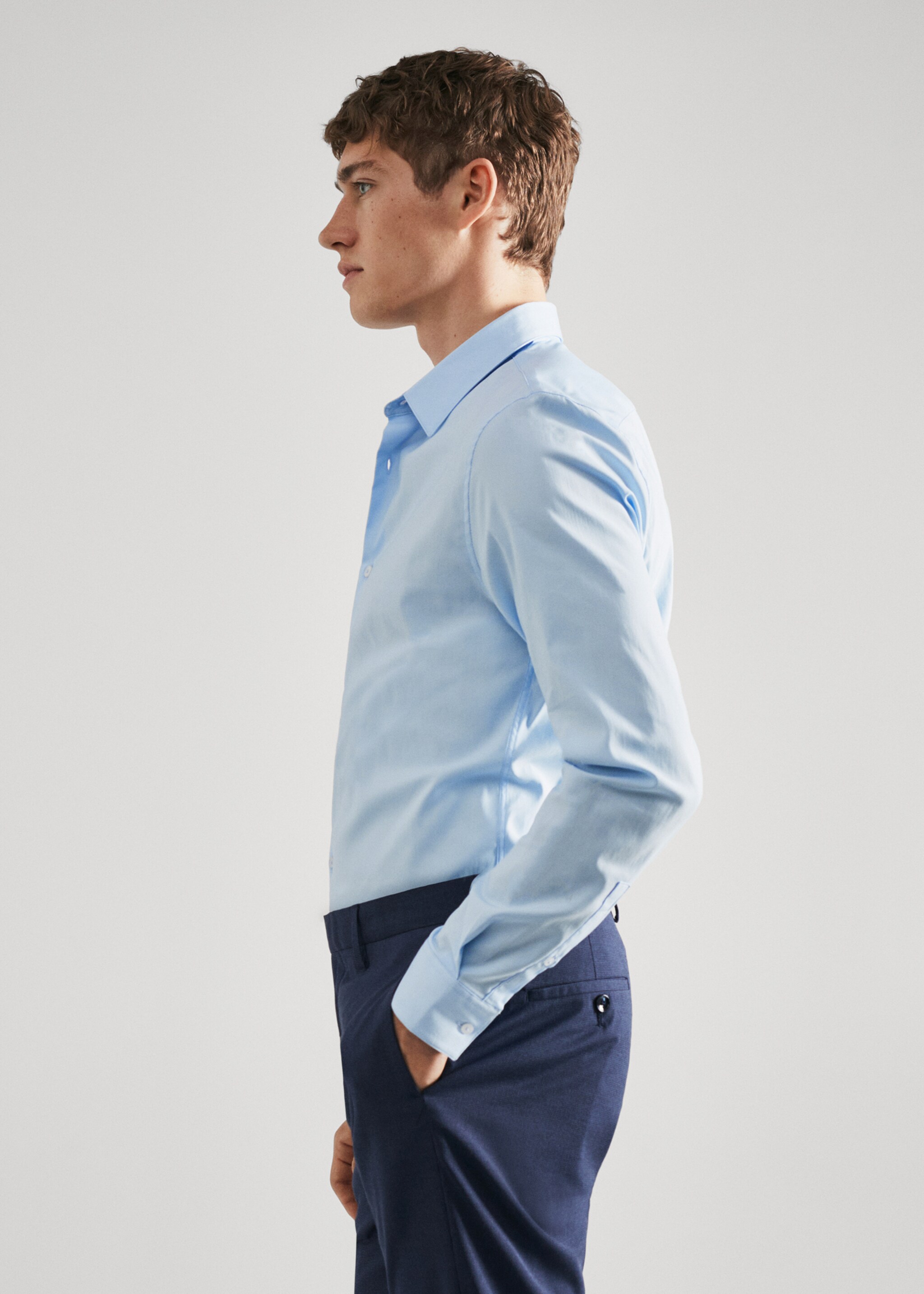 Πουκάμισο κοστουμιού super slim fit ποπλίνα - Λεπτομέρεια του προϊόντος 2