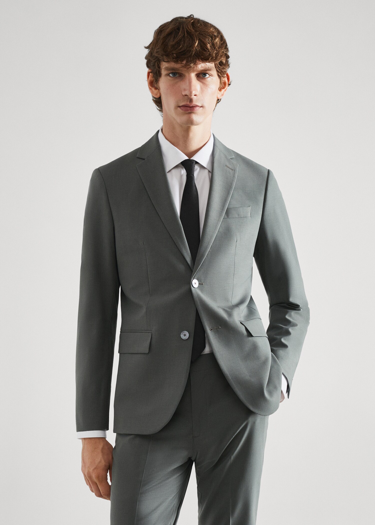 Americana traje lana slim fit - Plano medio