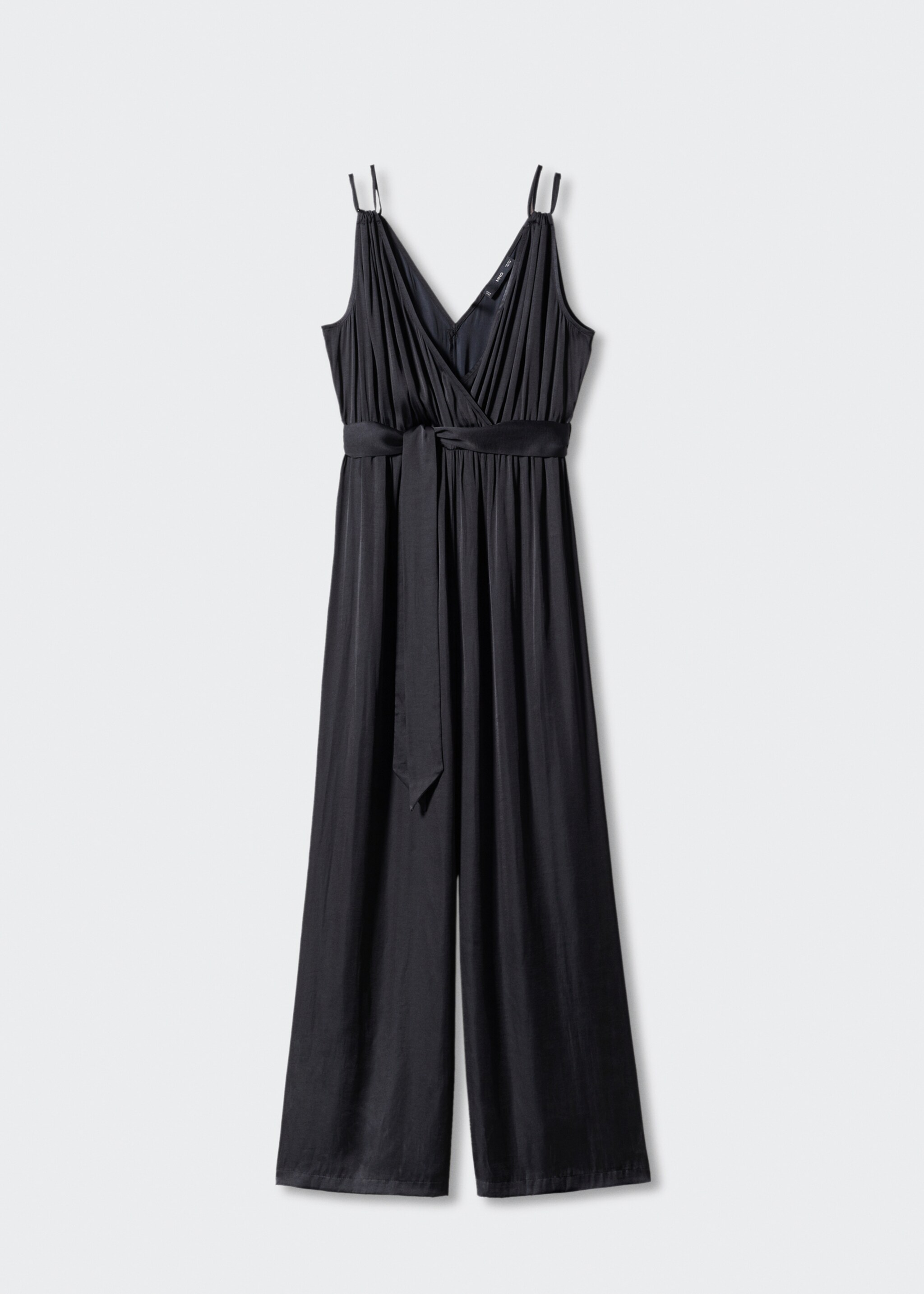 Satin pleated jumpsuit - Article without model, Black. Ref: 57020766-00.