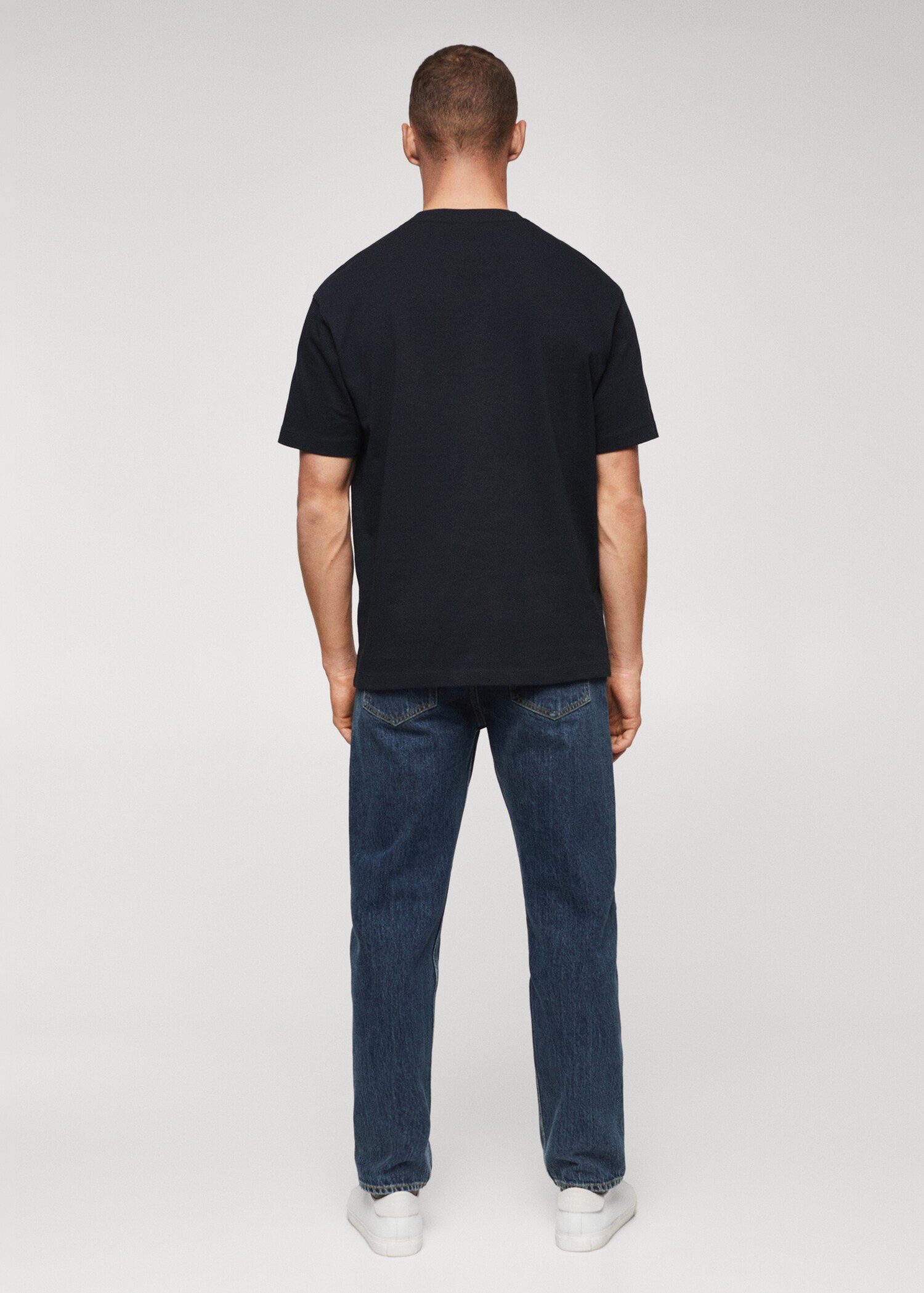 Basic 100% cotton relaxed-fit t-shirt - Reverse of the article