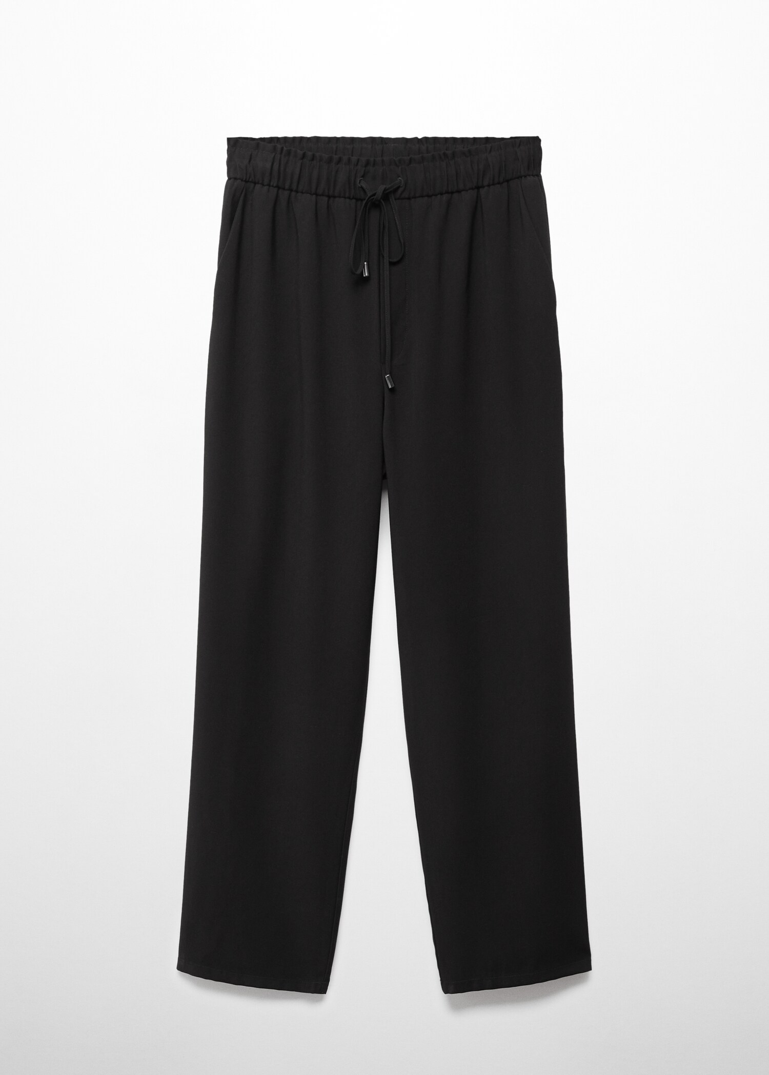 Flowy straight-fit trousers with bow - Article without model