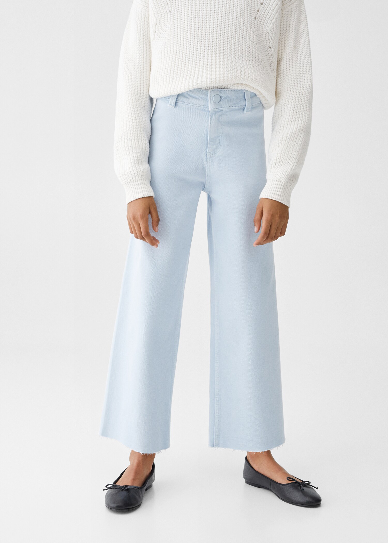Frayed hem culotte jeans - Medium plane