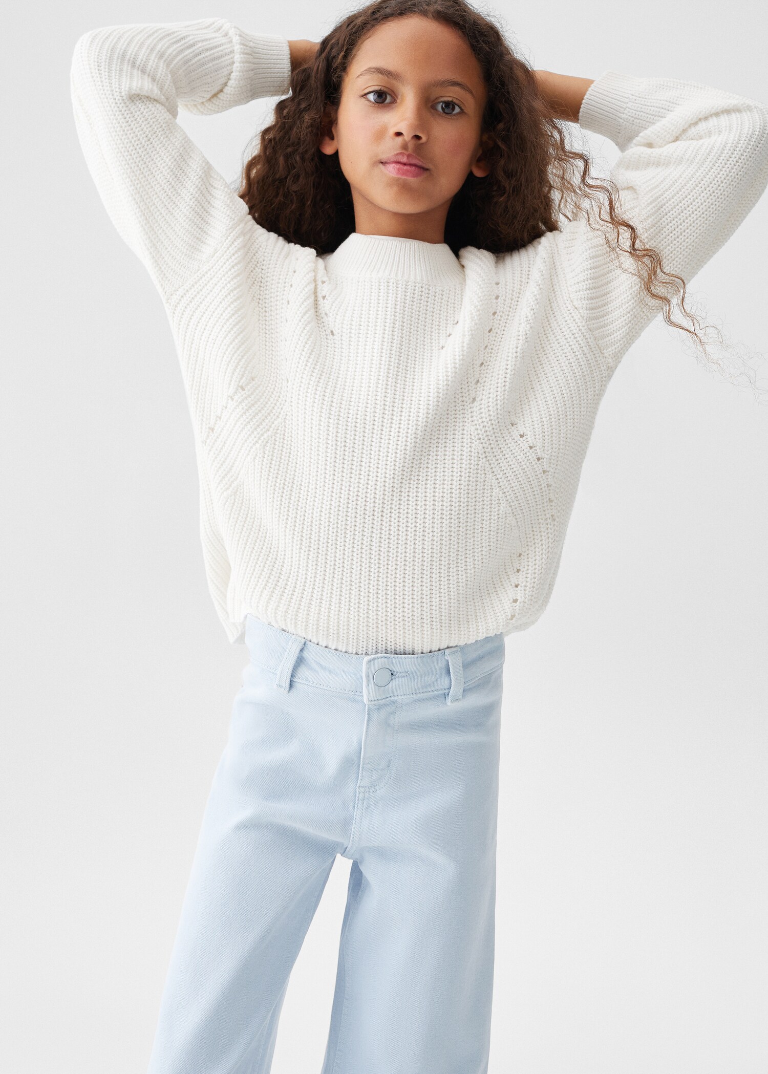 Frayed hem culotte jeans - Details of the article 1