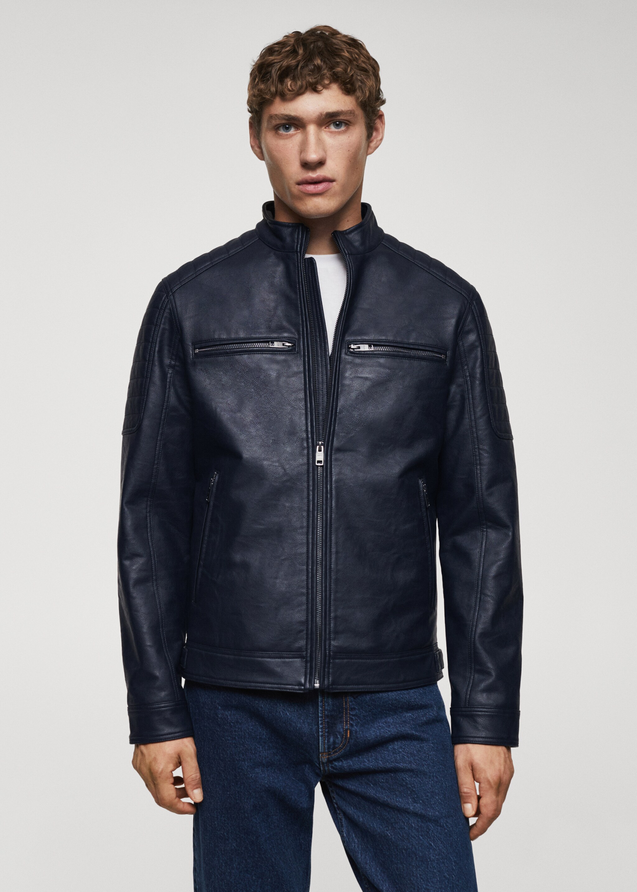 Blouson en simili-cuir nappa - Plan moyen