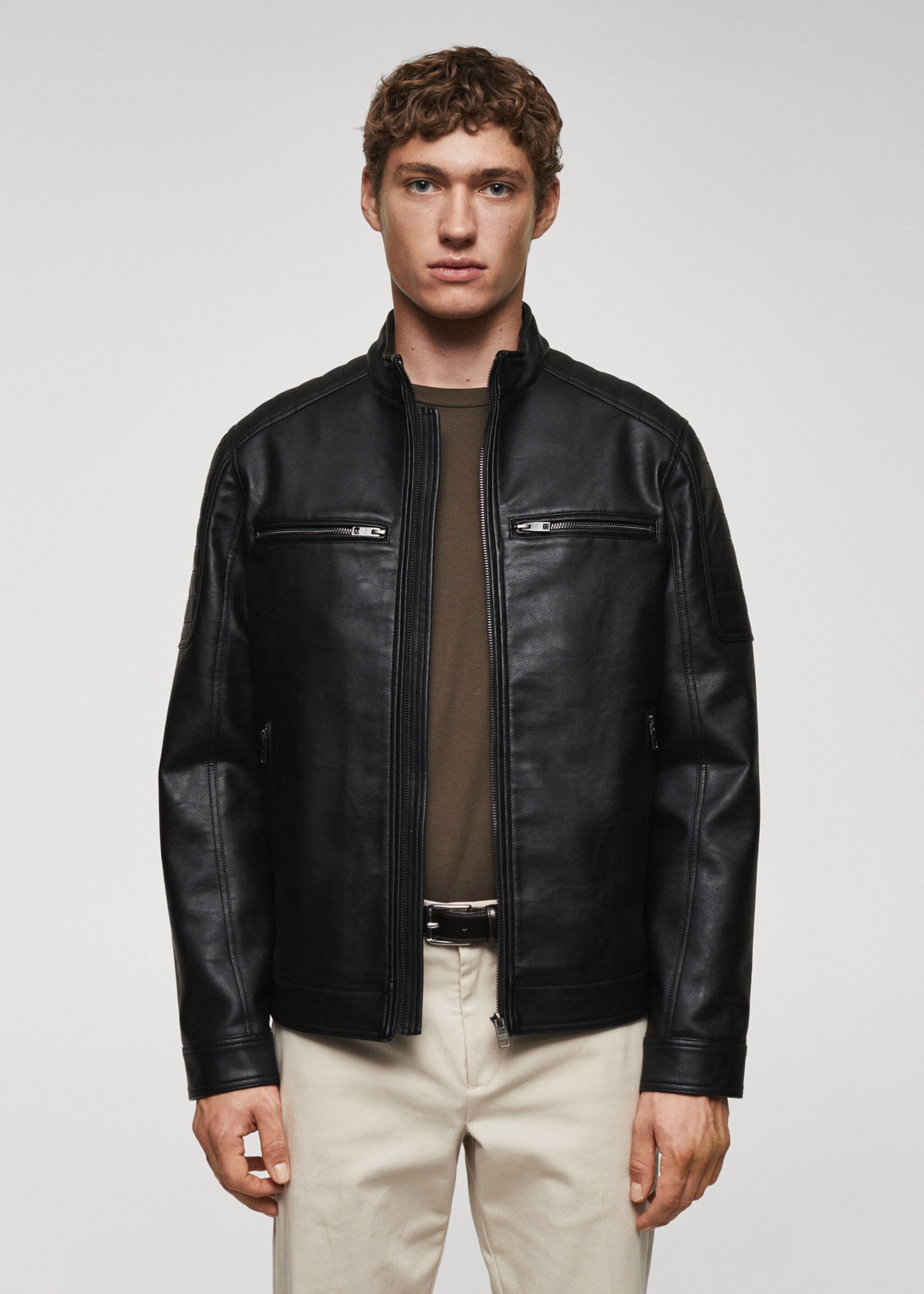 Nappa leather-effect jacket - Medium plane