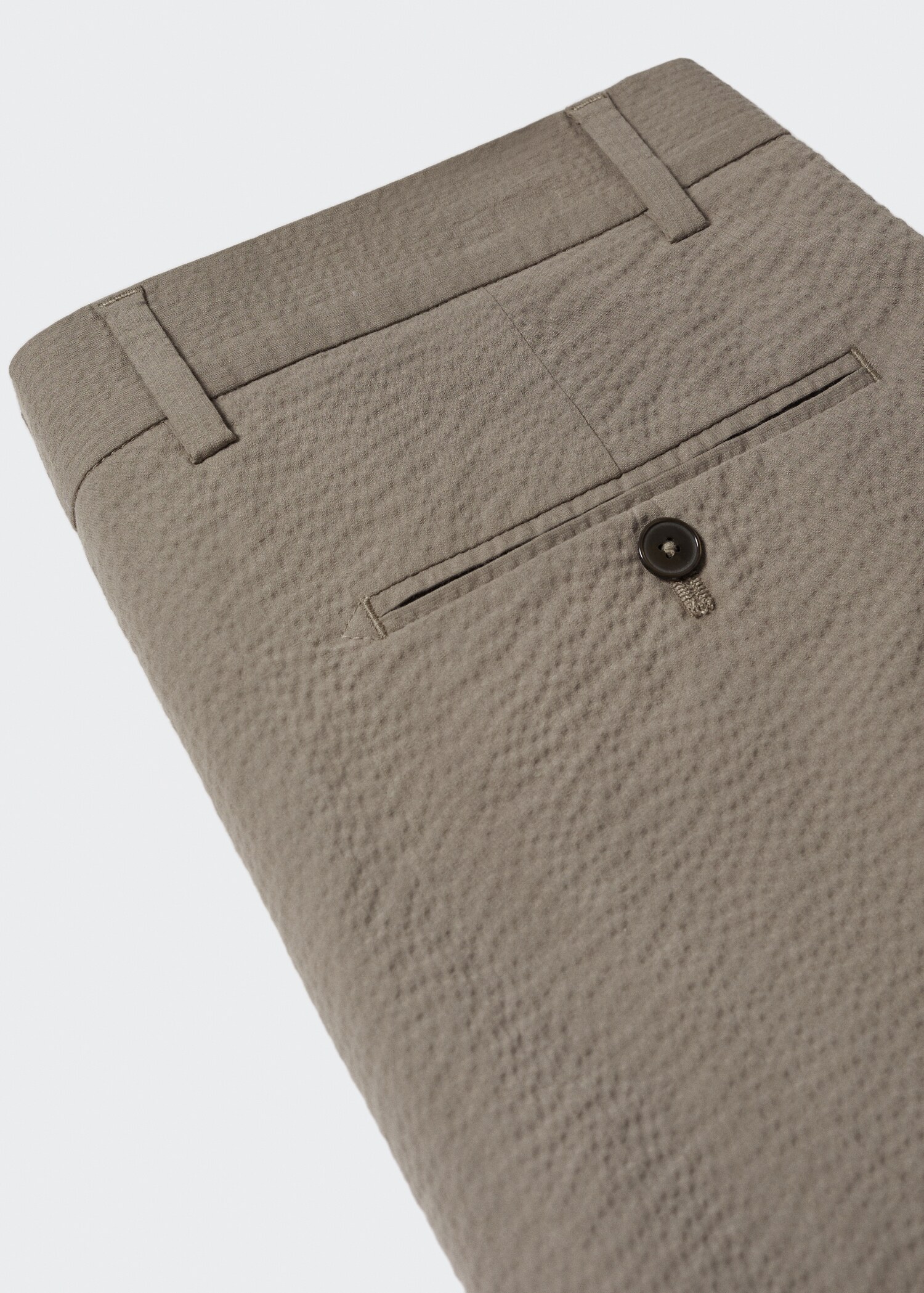 Slim-fit seersucker stretch trousers - Details of the article 8