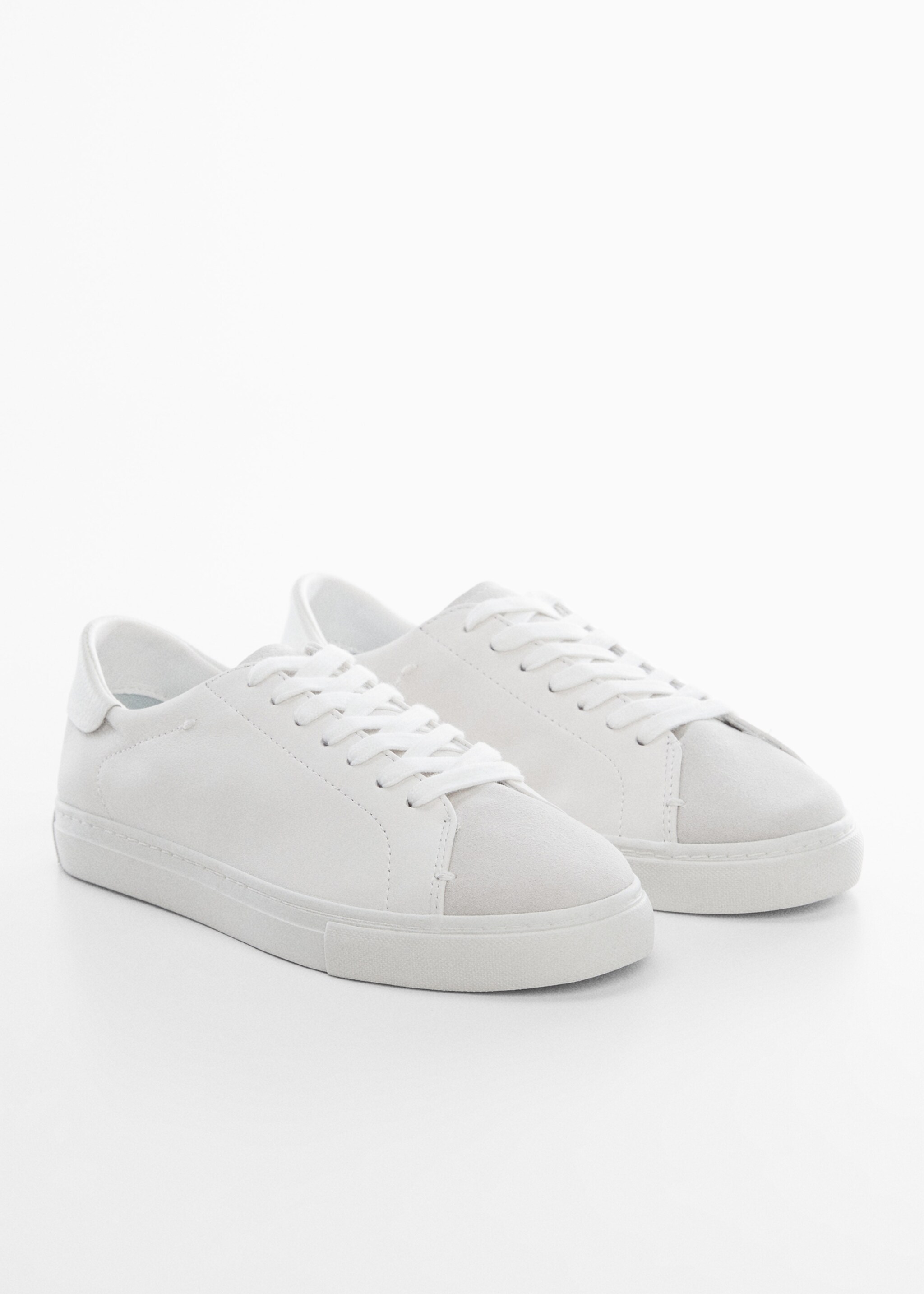 Leather panel sneakers - Medium plane, White. Ref: 57022509-00.