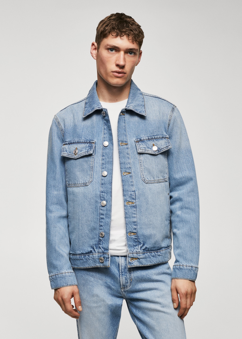 Denim overshirt men online