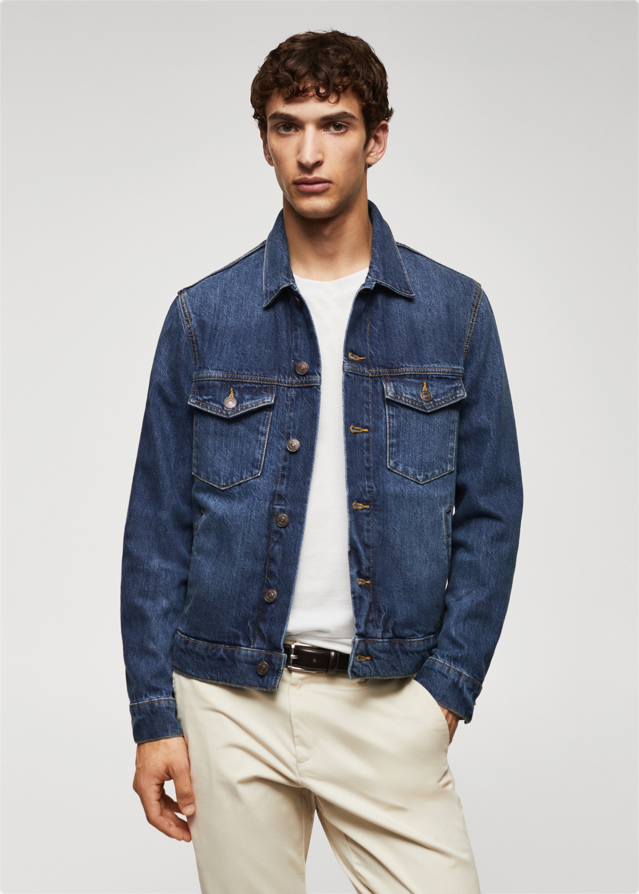 Basic denim jacket Men MANGO OUTLET USA - Main Image