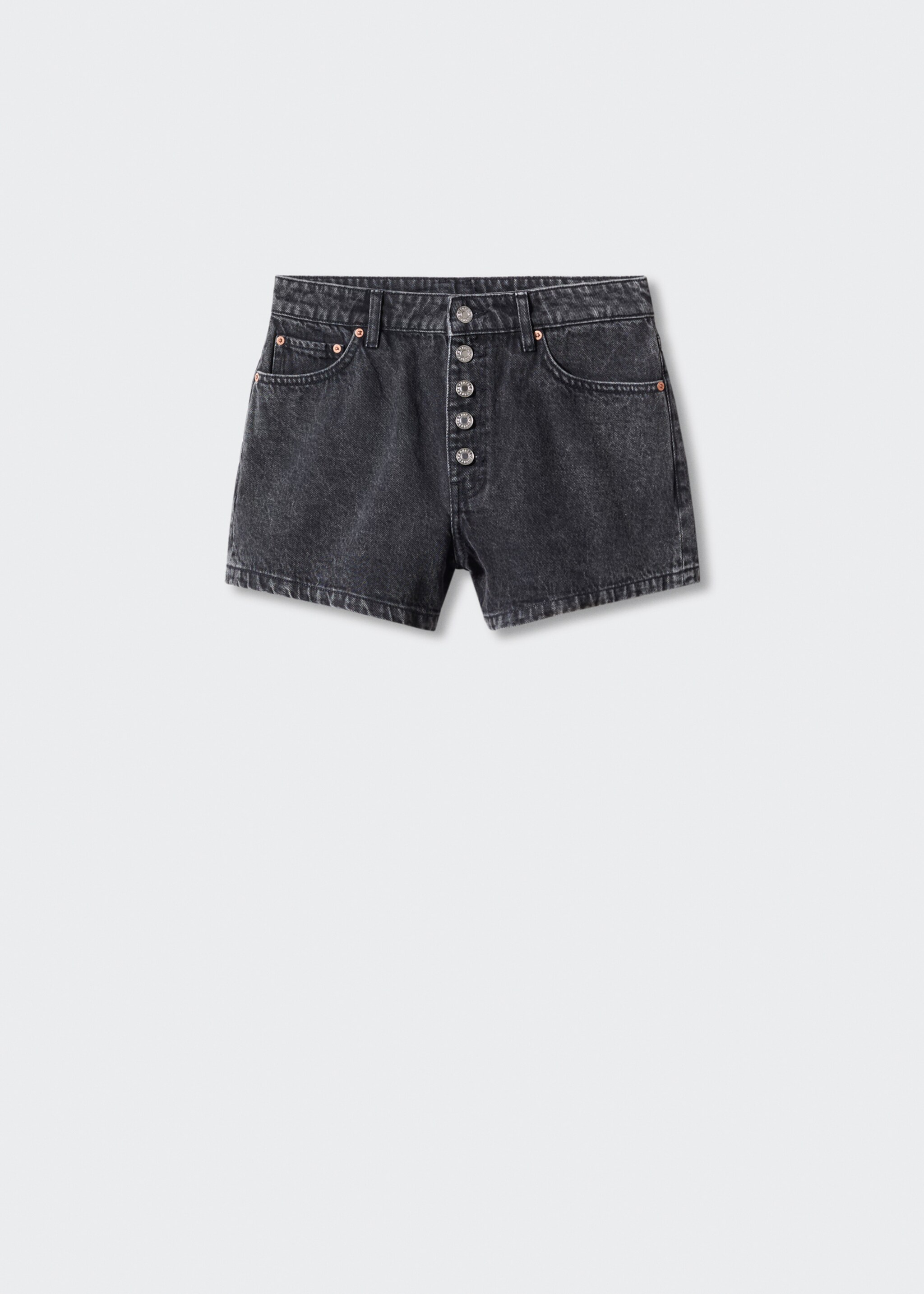 Short en jean boutons - Article sans modèle, Gris. Ref: 57022878-00.