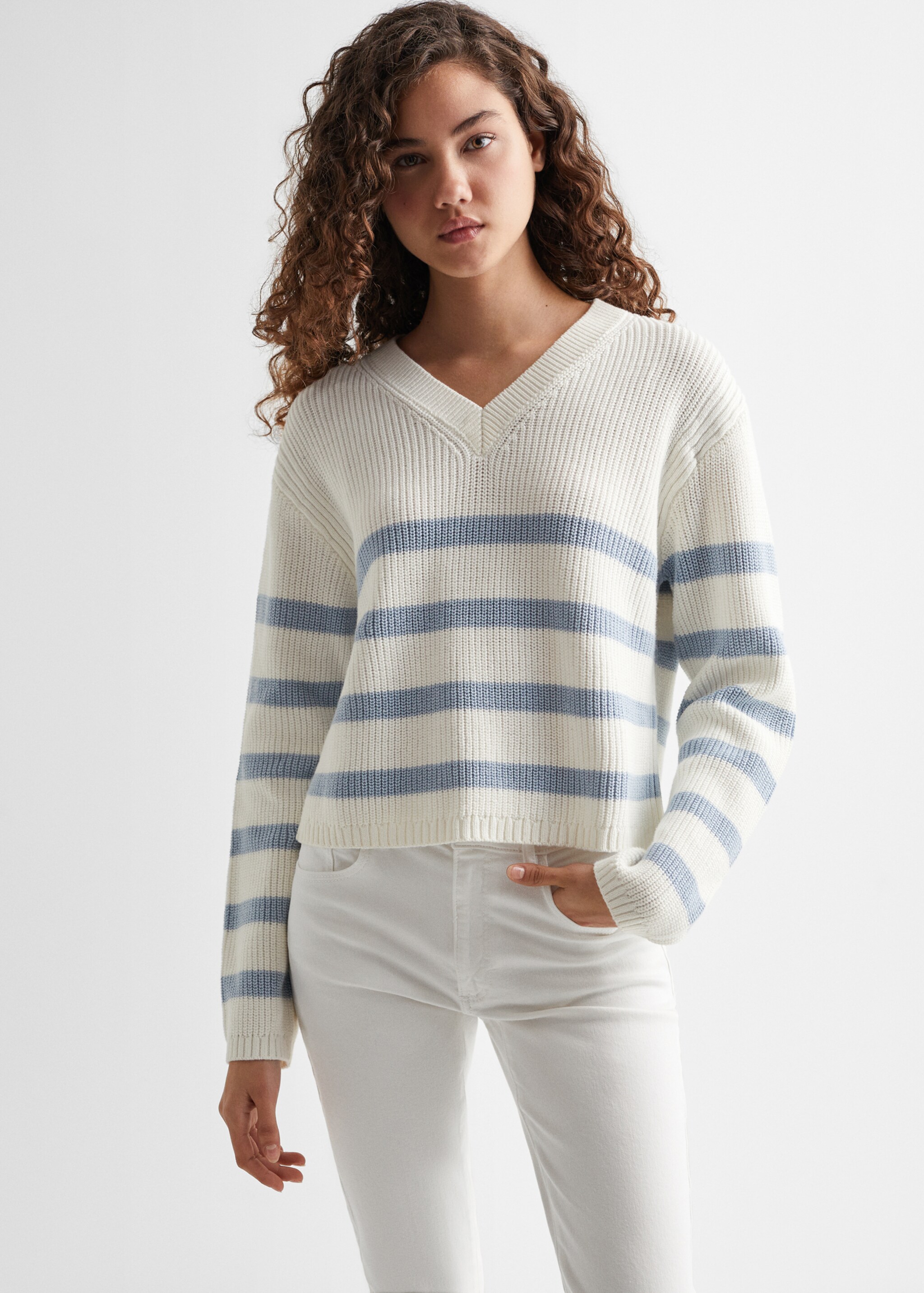 Knit striped sweater - Medium plane