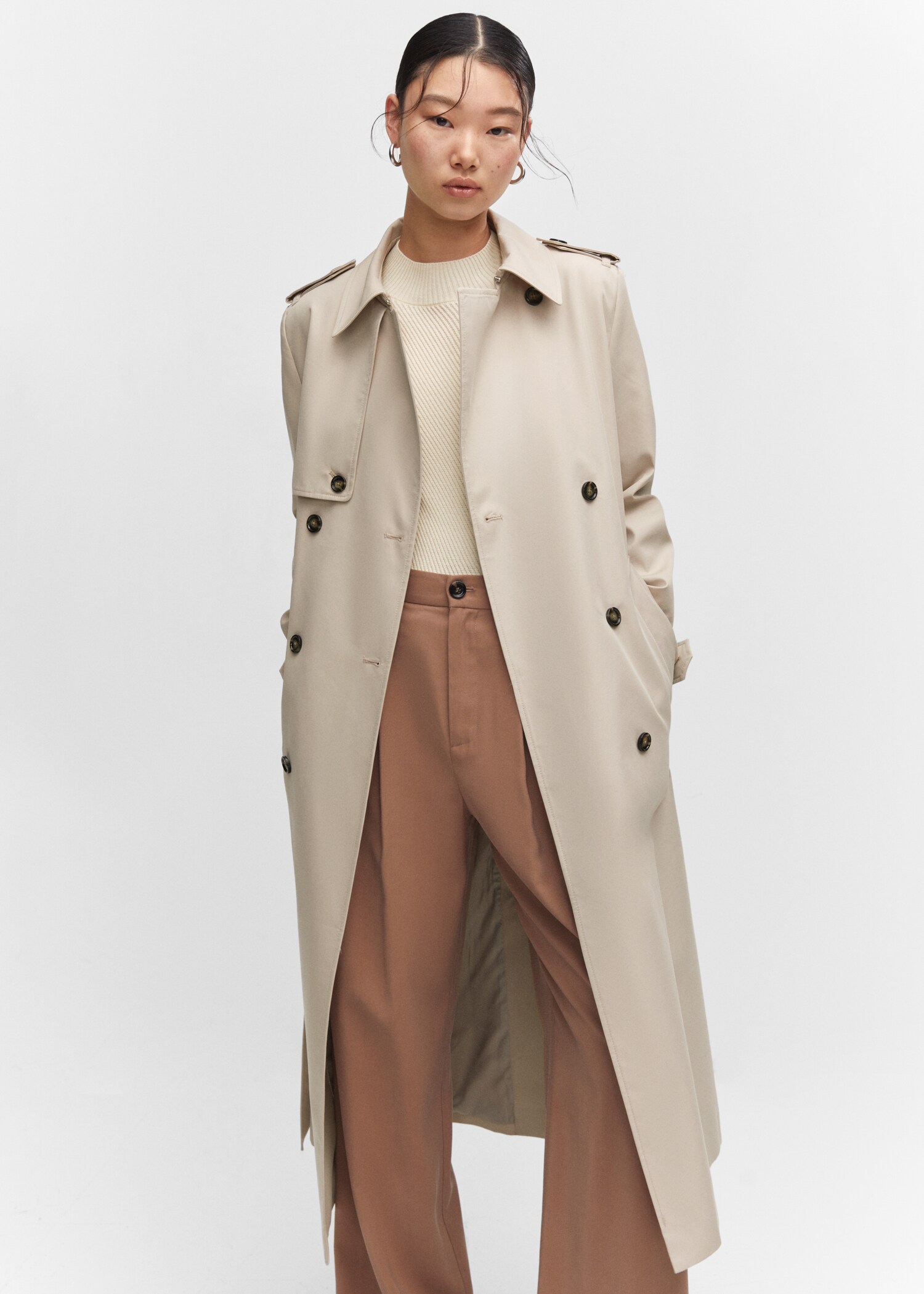 Waterproof double-breasted trench coat - Medium plane