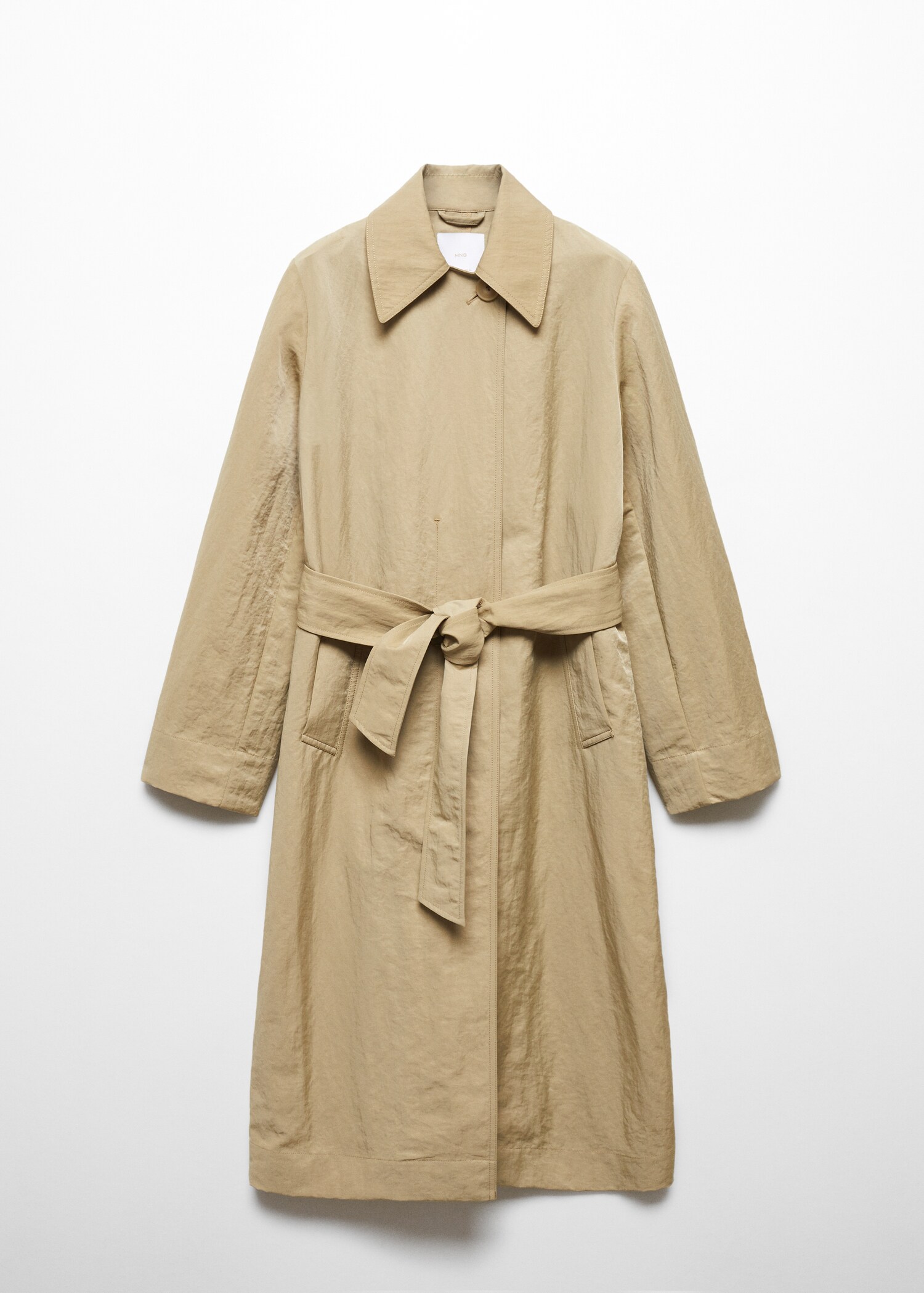 Fluid trench coat with tie - Article without model